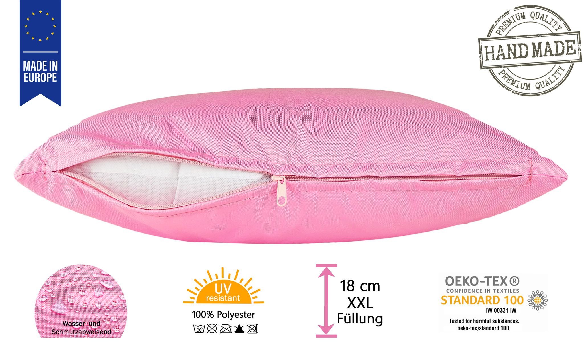 JACK Dekokissen 60x60cm Outdoor Lounge Kissen inkl. XXL Füllung, starke Füllung, strapazierfähig, wasserabweisend, In- und Outdoor
