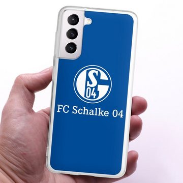 DeinDesign Handyhülle FC Schalke 04 Blau, Samsung Galaxy S21 5G Silikon Hülle Bumper Case Handy Schutzhülle