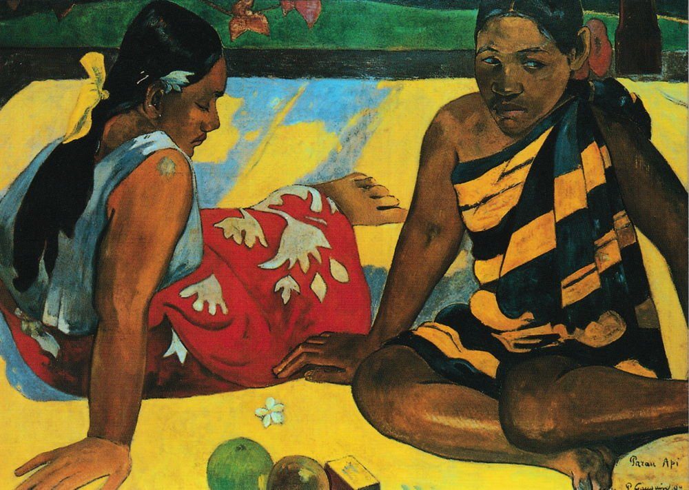 Postkarte Kunstkarte Paul Gauguin "Zwei Frauen auf Tahiti"