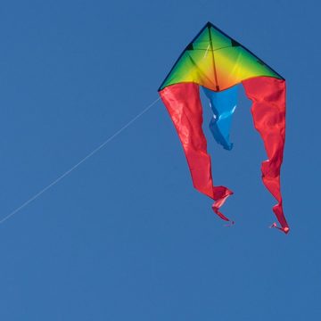 CiM Flug-Drache F-Tail Rainbow MUSTHAVE, 80x185cm mit drei fließenden Schleierschwänzen inkl. Drachenschnur