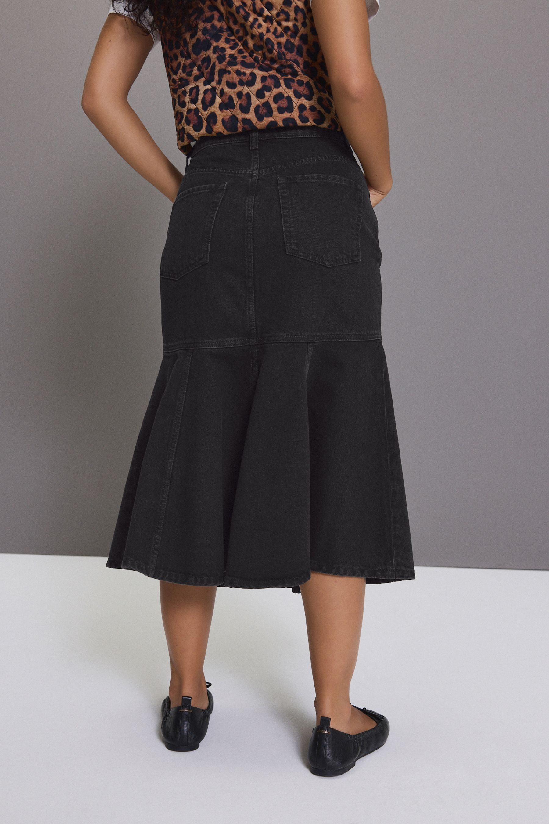 Next Midirock Hintern längerer Jeansrock Midirock 100% Baumwolle (1-tlg) günstig online kaufen