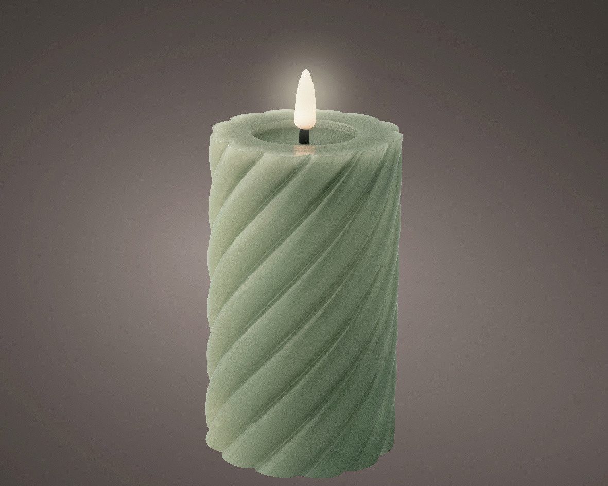 Kaemingk LED-Kerze Kaemingk LED Kerze Wachs indoor grün Ø 7,5 x 14,8 günstig online kaufen