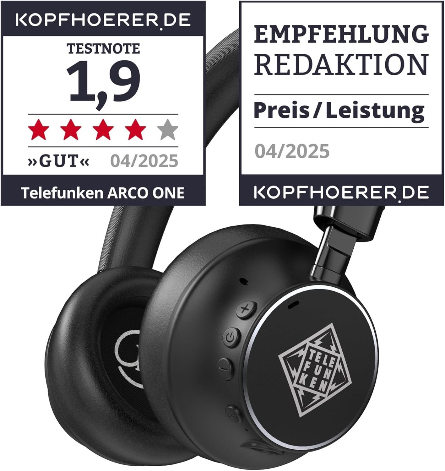 Telefunken ARCO ONE Bluetooth-Kopfhörer (Bluetooth, kabellos oder mit Kabel, wasserabweisend, Unisex)