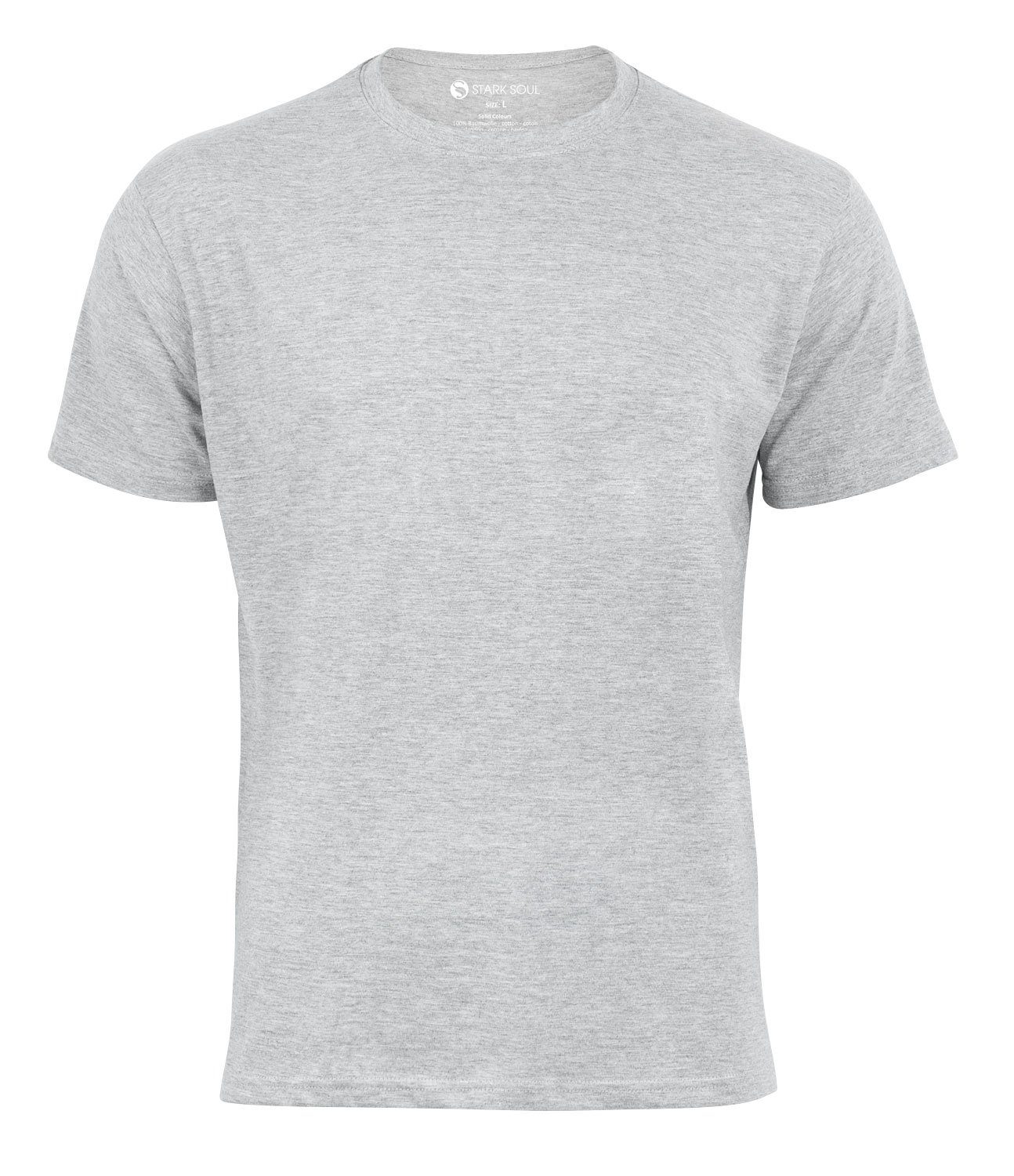 Stark Soul® T-Shirt Grau Baumwolle Melange Pack 2er T-Shirt