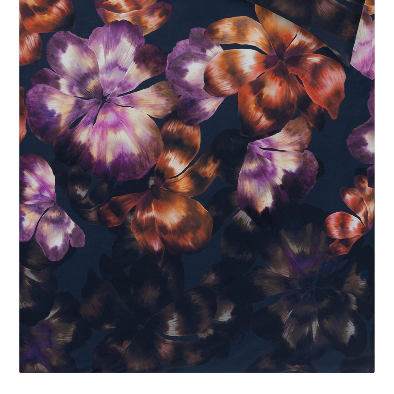 Estella Bettwäsche Emilia 6331 605 Dunkelblau, Interlock Jersey, 2 teilig, Blumen, Blüten