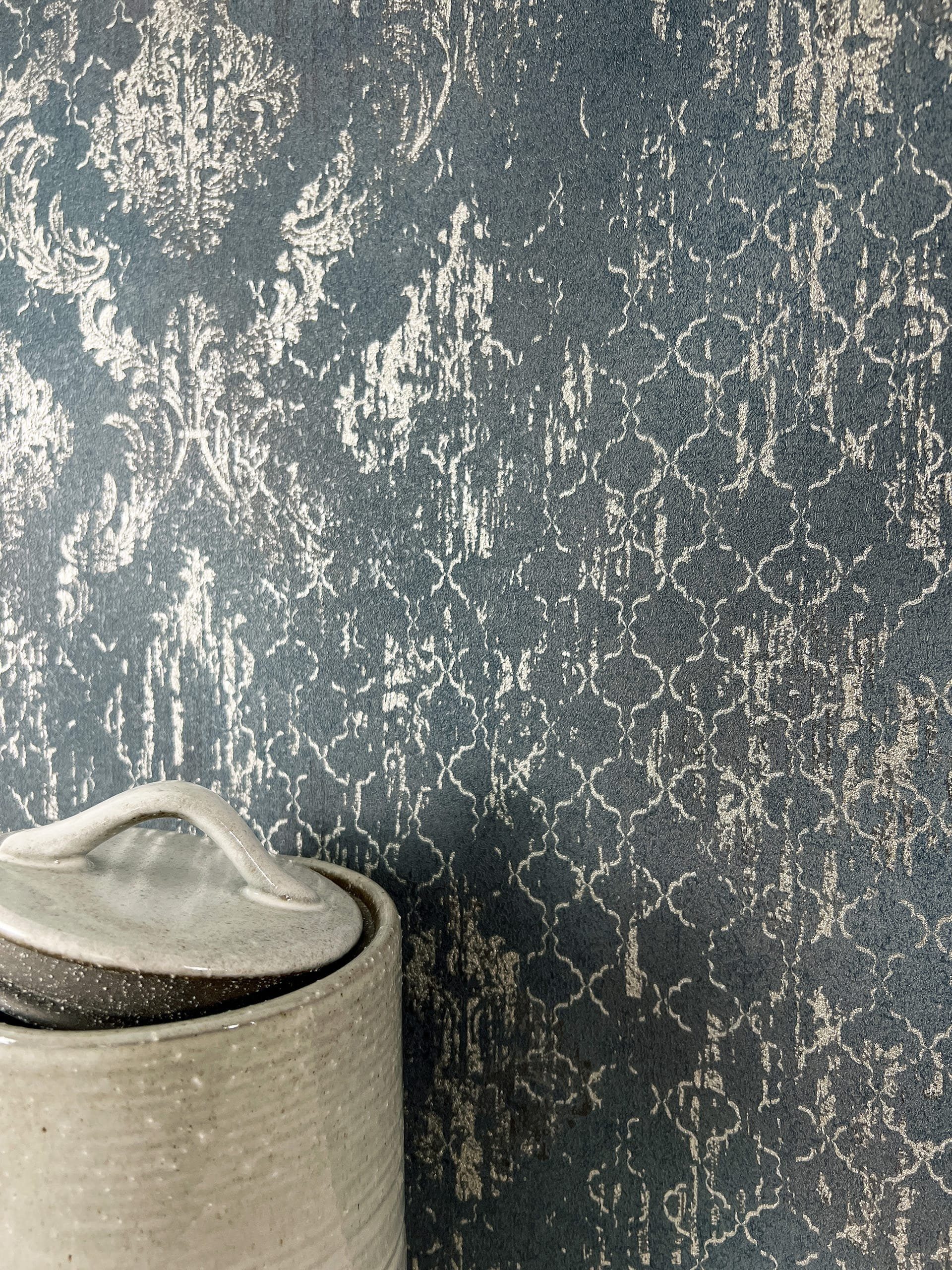 Newroom Vliestapete, Anthrazit Tapete Vintage Ornamente günstig online kaufen