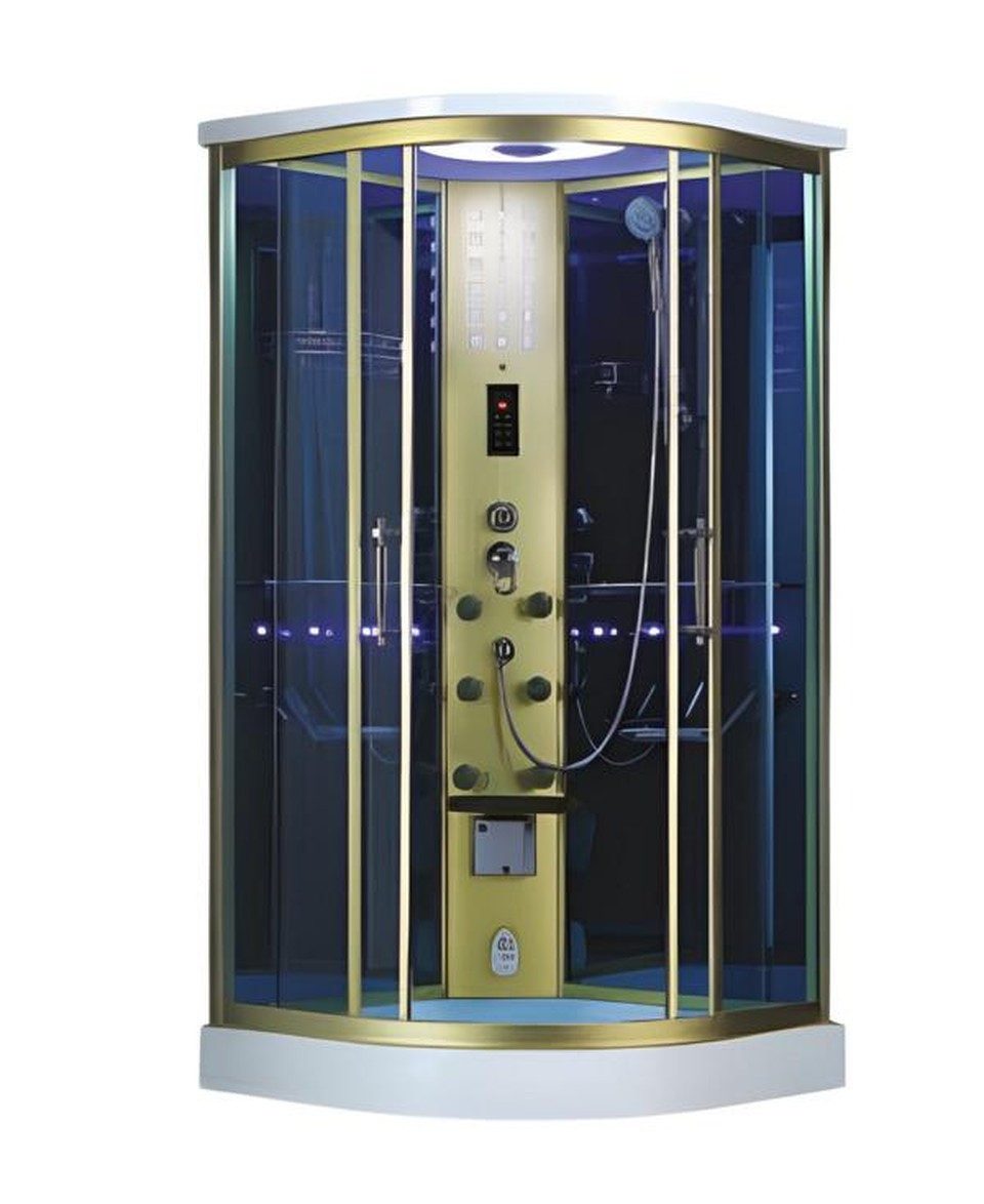 Xlmoebel Dampfdusche XLMOEBEL Glaskabine Design-Dusche mit Massagedüsen und LED-Lichtern, BxT: 100x100 cm, Dampfdusche, 1-tlg., Glaskabine mit Massagedüsen und LED, Made in Europa
