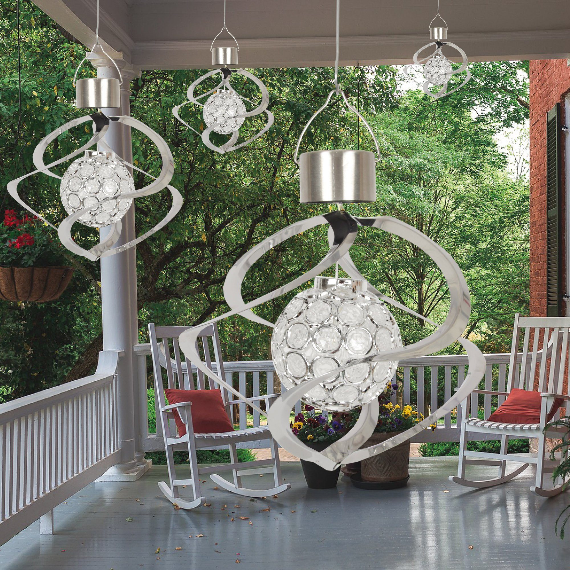 Bestlivings LED Lampion Solarleuchtkugel, LED fest integriert, Bunter Farbwechsel, LED festintegriert, Bunter Farbwechsel, LED Solarkugelleuchte (18cm)