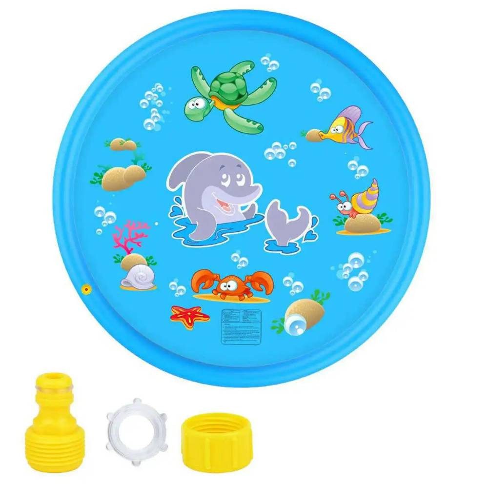 Blusmart Spielmatte Wassermatte Kinder Wasserspielmatte mit Sprinkler (Spritzschutz-Spielmatte – langlebiges, Höhenverstellbares Wasser), Sommer Wasserspielzeug für Haustier