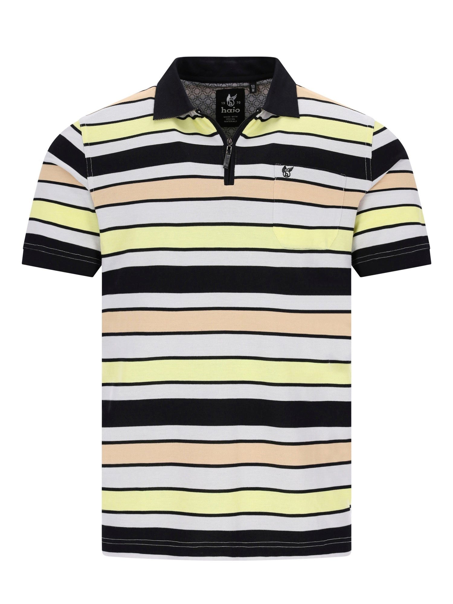 Hajo Poloshirt Pikeepolo in garngefärbtem Streifendessin allover - stay fresh-Qualitä