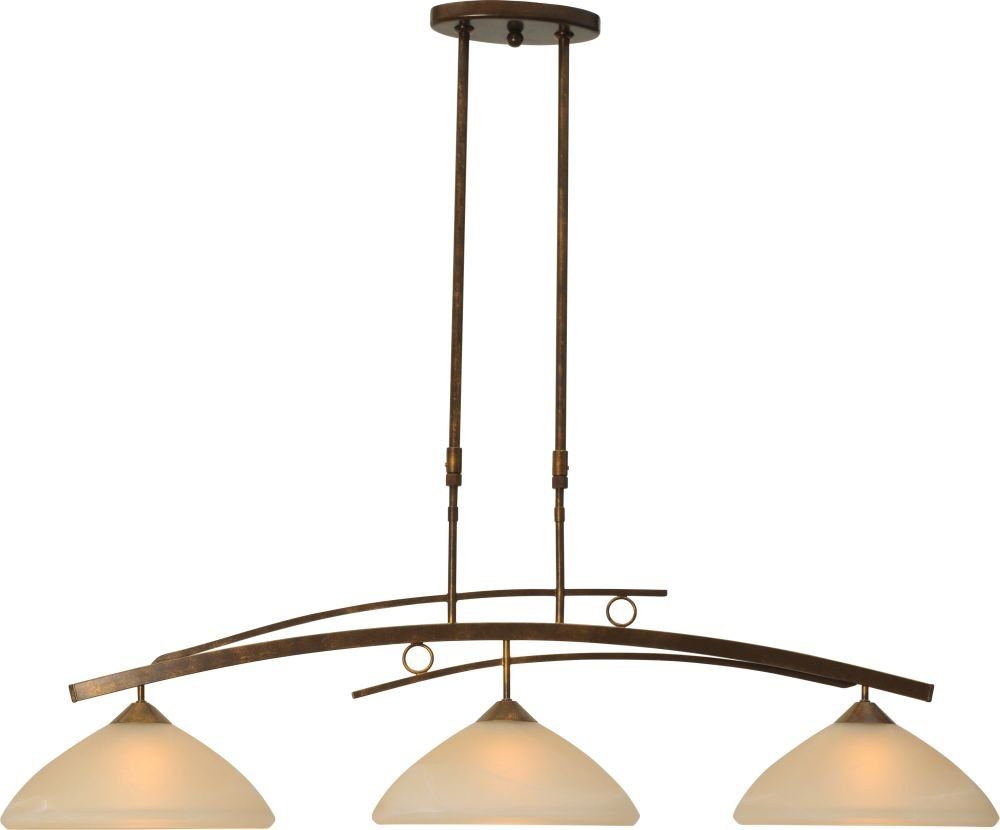 masterlight Pendelleuchte Hängelampe Hängeleuchte Bolzano 3-flammig Alabasterglas amber 110x30cm, ohne Leuchtmittel, Lichtfarbe ist abhängig vom Leuchtmittel, exklusiv und handgefertigt