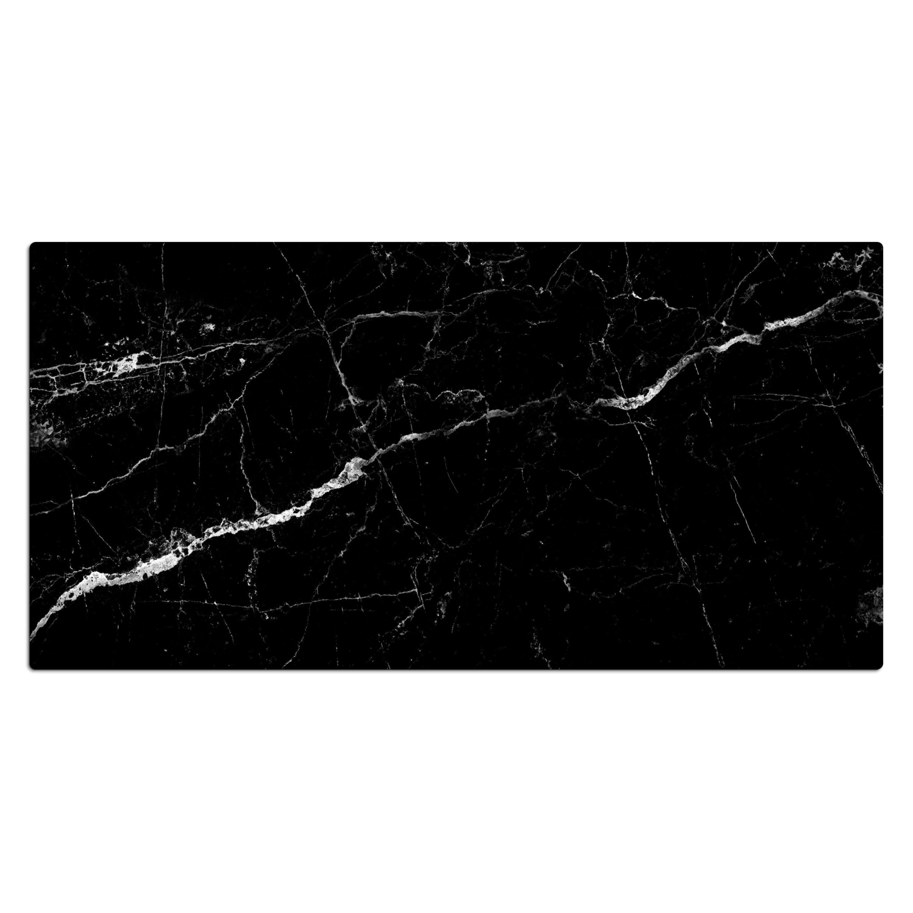 MuchoWow Gaming Mauspad Marmoroptik - Schwarz - Luxus (1-St), Gaming Mauspad XXL, Schreibtischunterlage, Desk Mat Groß, 80x40 cm