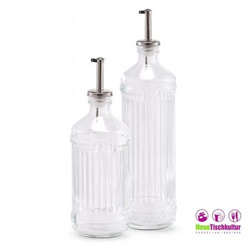 Neuetischkultur Vorratsglas Essig-/Ölflasche, 500 ml Rillen-Glas, Glas, (Stück, 1-tlg., 1 Glasflasche mit Ausgießer)
