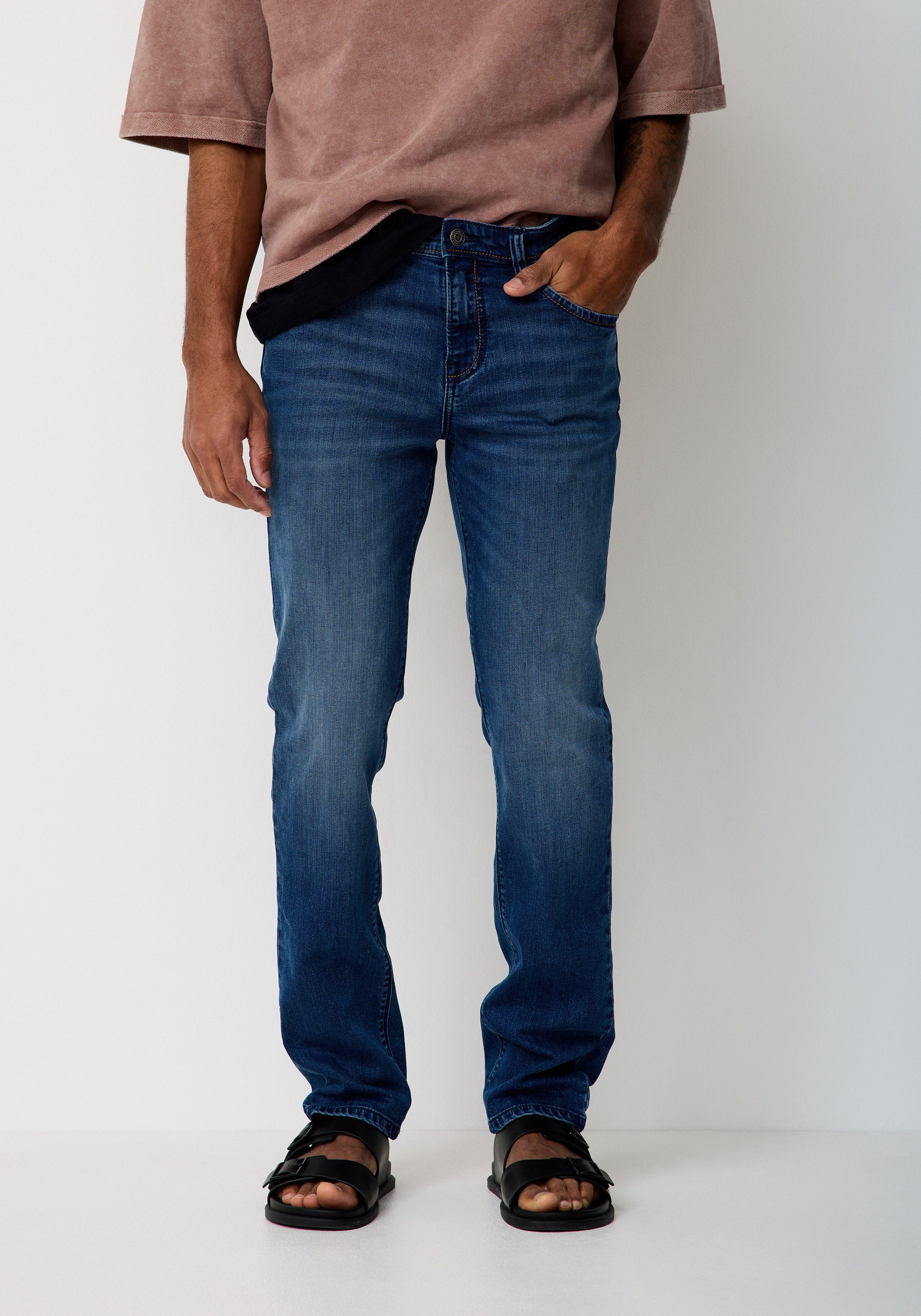 Paddock's Slim-fit-Jeans PIPE Saddle Stitch 5-Pocket Jeans mit markanten Nähten und Stretchanteil