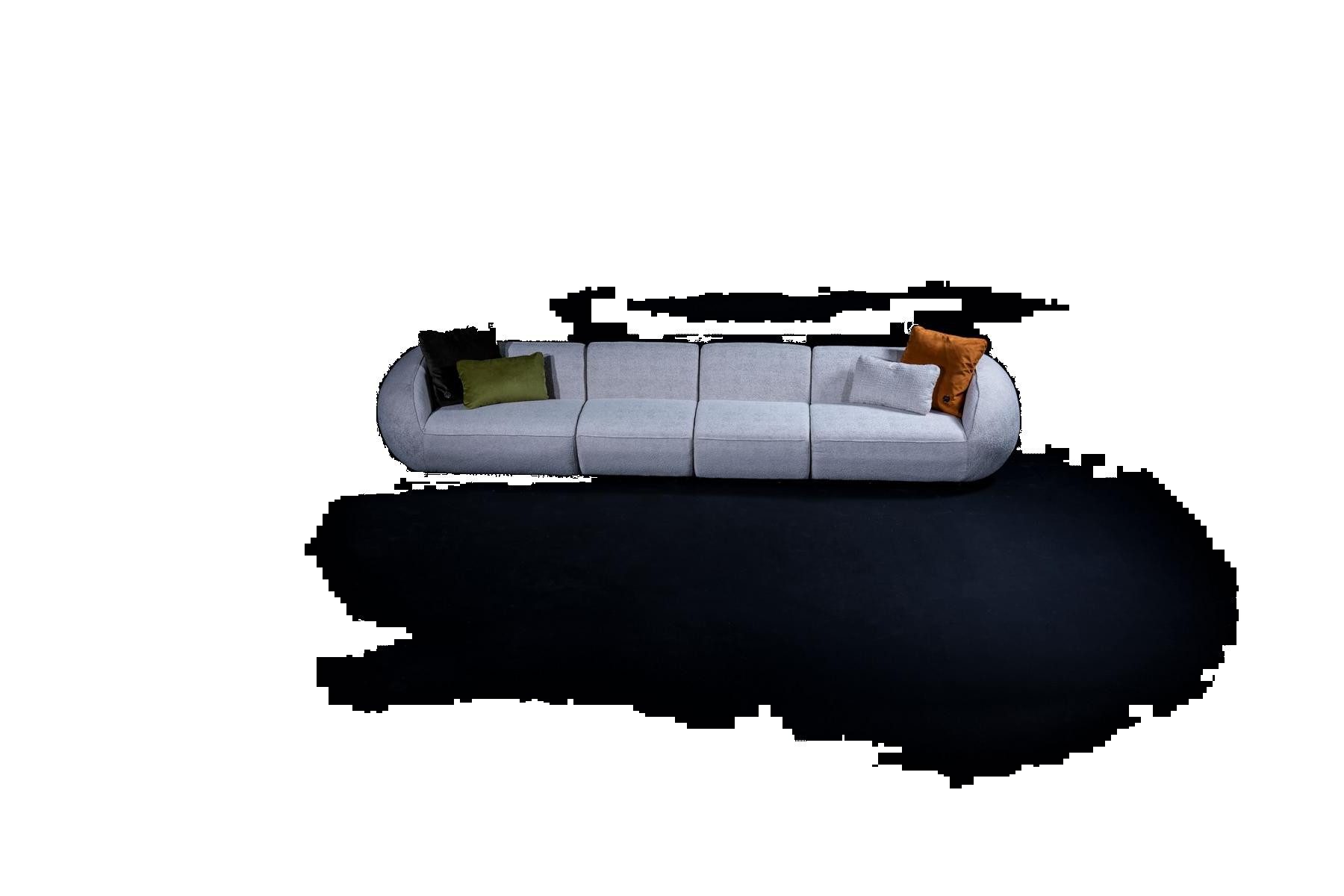 Xlmoebel Ecksofa Moderne Eckcouch aus Stoff in Grau für sechs Personen, Hergestellt in Europa