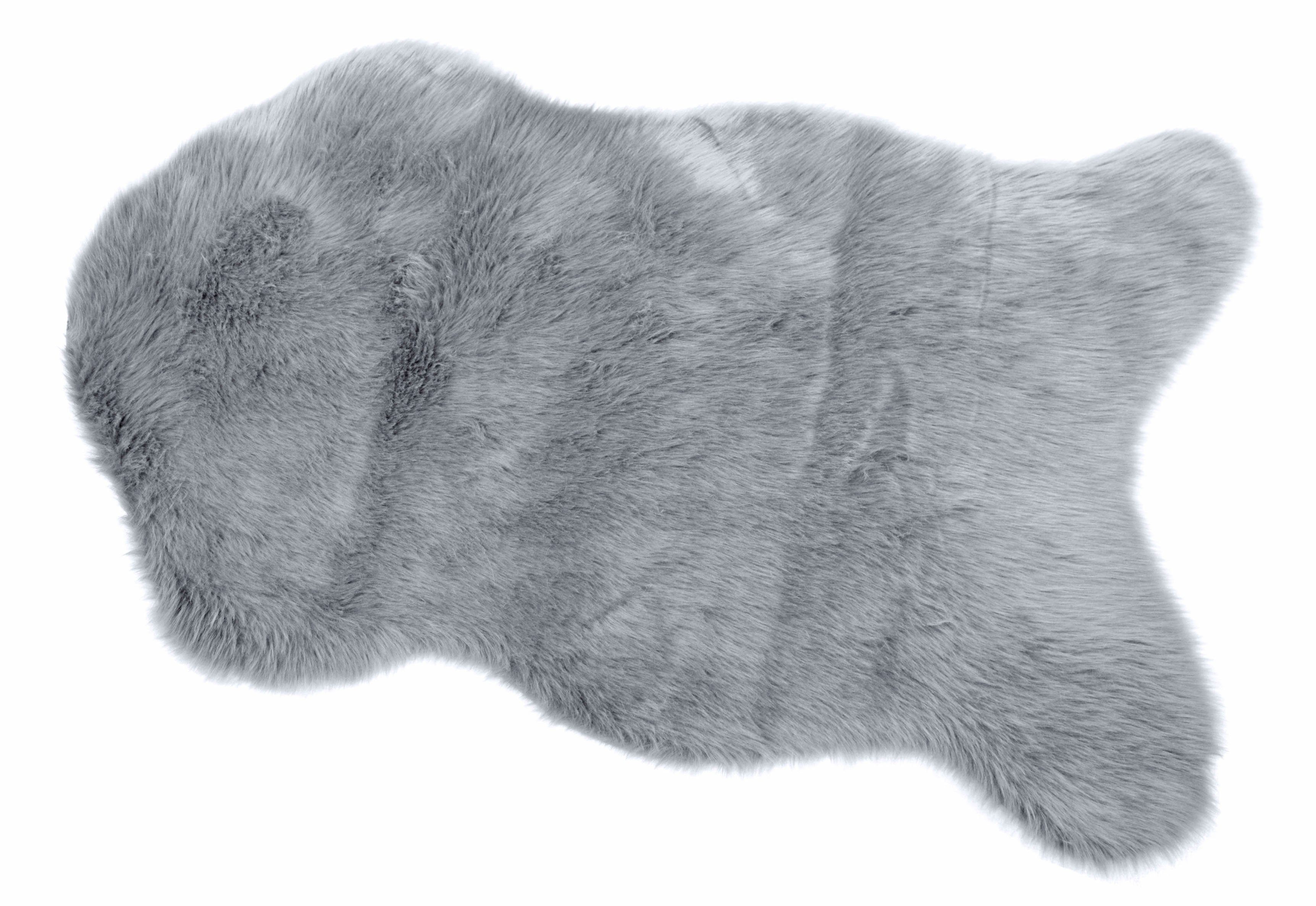Fellteppich Kunstfell, KiNZLER, fellförmig, Höhe 30 mm, weich und flauschig, UniFarben