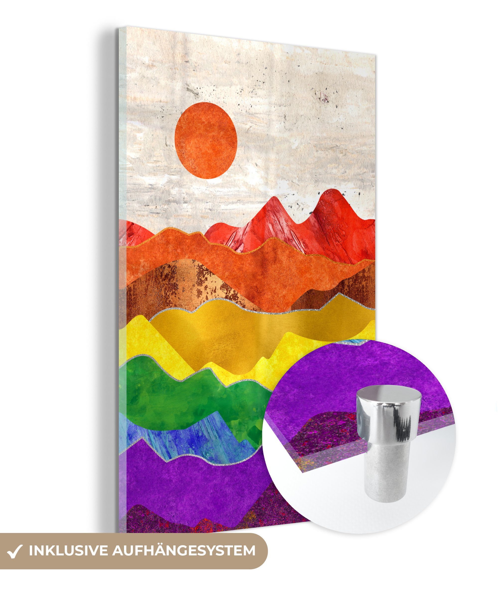 MuchoWow Acrylglasbild Regenbogen - Stolz - Schwul, (1 St), Glasbilder - Bilder auf Glas Wandbild - Foto auf Glas - Wanddekoration