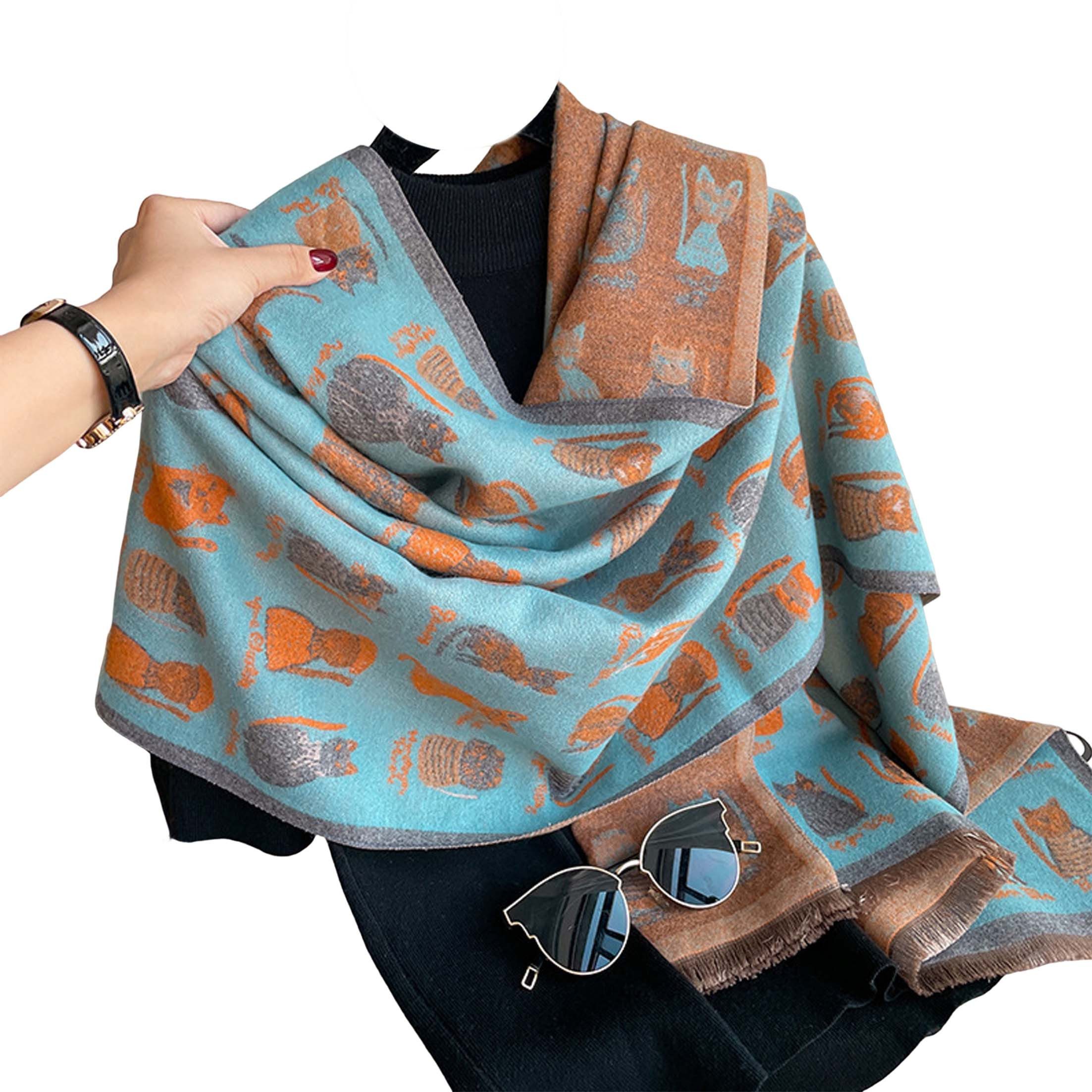 Modeschal Damen Schal Winter weich, warmer Strickschal, großer Schal Damen Mode