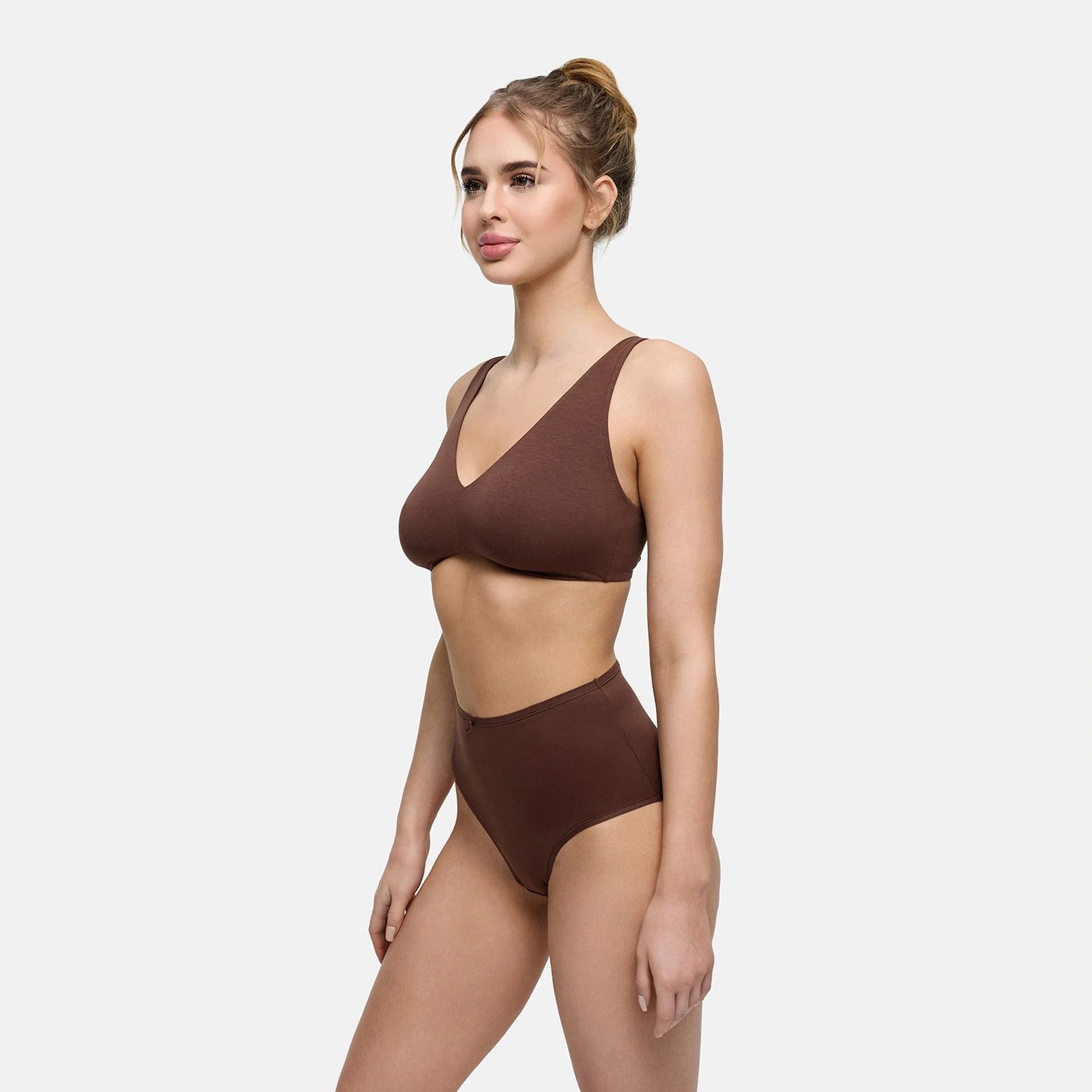 High-Waist-Slip High-Waist Cotton Slip - 3er Pack-Braun-XL