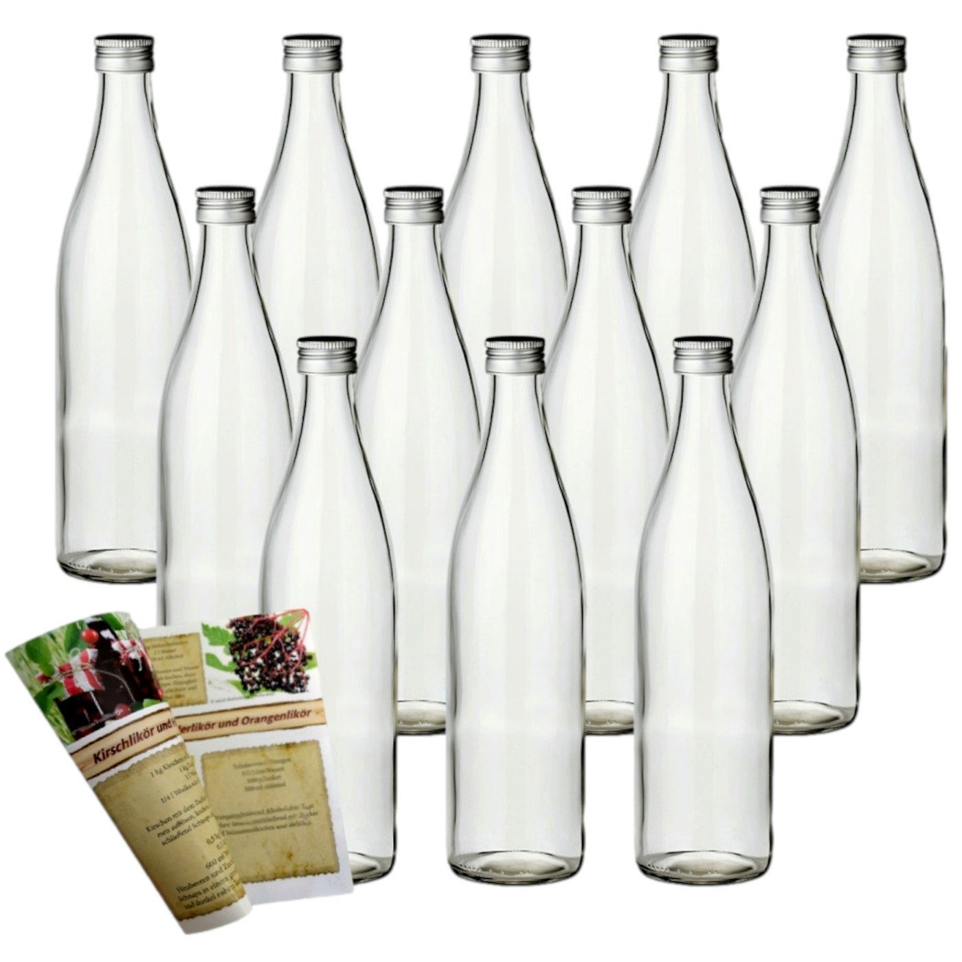 gouveo Trinkflasche »Glasflaschen 500 ml Mate mit Schraub-Deckel - Flasche  0,5 l aus Glas mit Deckel zum Befüllen - Leere Flasche für Limonade,  Brause, Cola, Wasser, Saft«, 12er Set online kaufen | OTTO