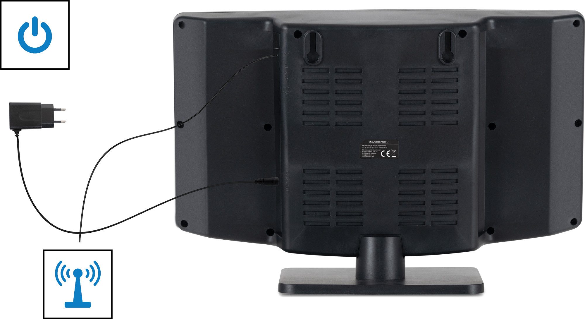 McGrey McGrey MCD-60 Vertikal Stereoanlage Stereoanlage (UKW/MW-Radio, 6,00 W, Microanlage mit CD/MP3-Player, USB-Slot und Bluetooth) – Bild 5 von 5