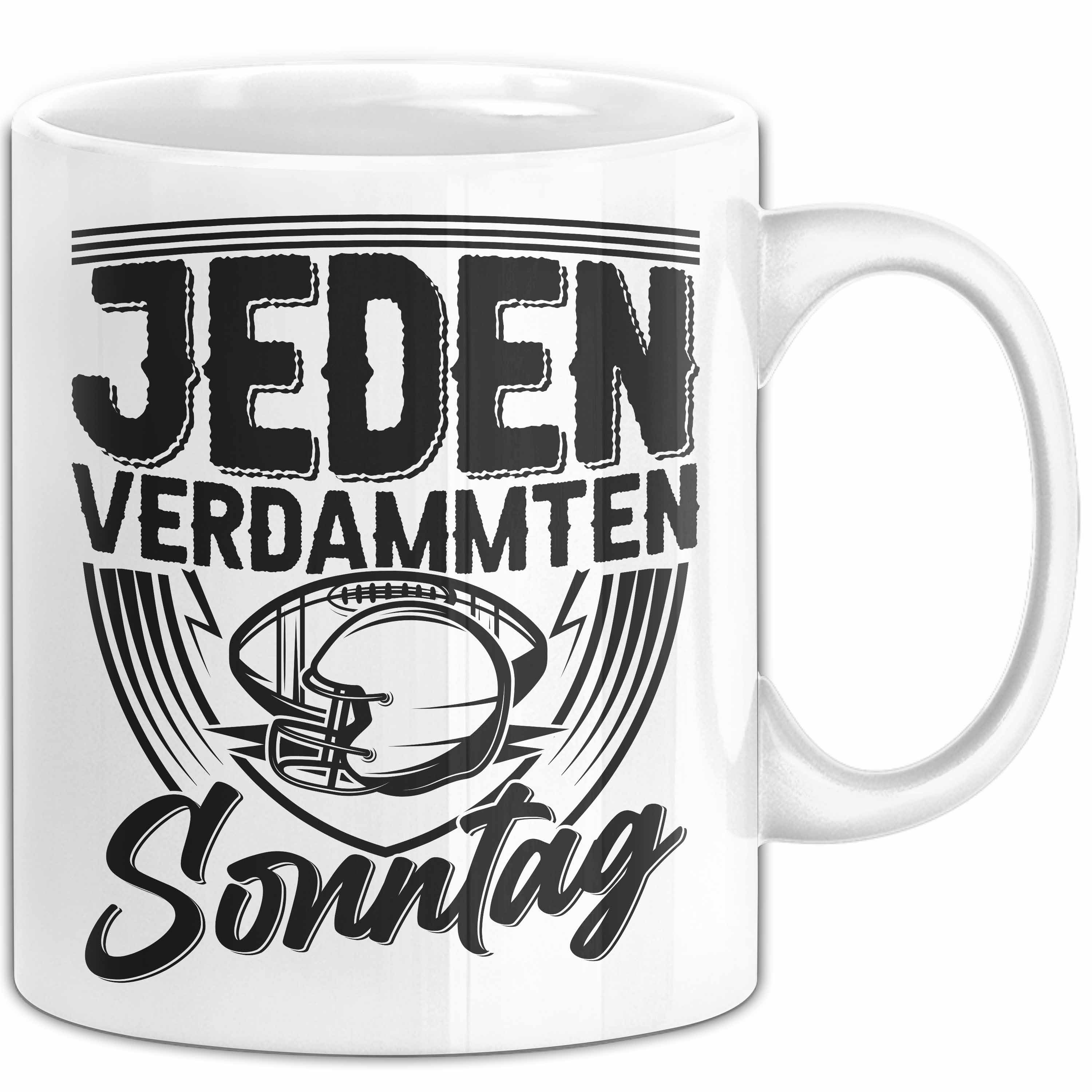 Trendation Tasse American Football Tasse Geschenk Jeden verdammten Sonntag American Foo
