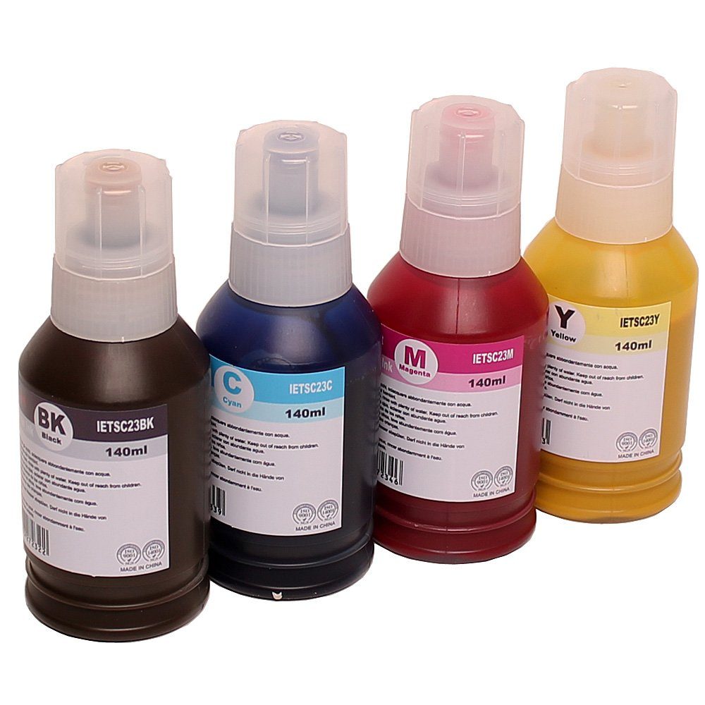 ABC Nachfülltinte (für Epson, Kompatibel Set 4x Nachfüllflasche Tinte für Epson SC23 Surecolor, x, ABC)