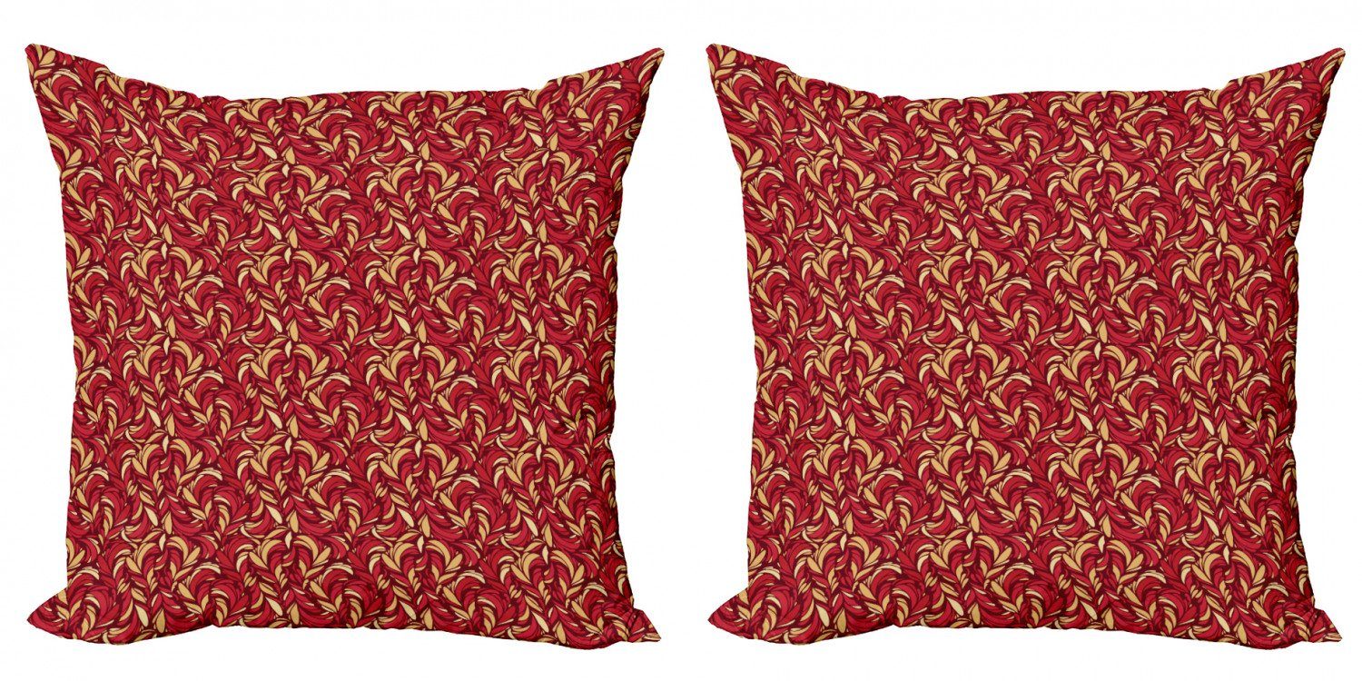 Abakuhaus Farbiges Stück), (2 Accent Modern Doppelseitiger Digitaldruck, Kissenbezüge Muster Blätter Laub