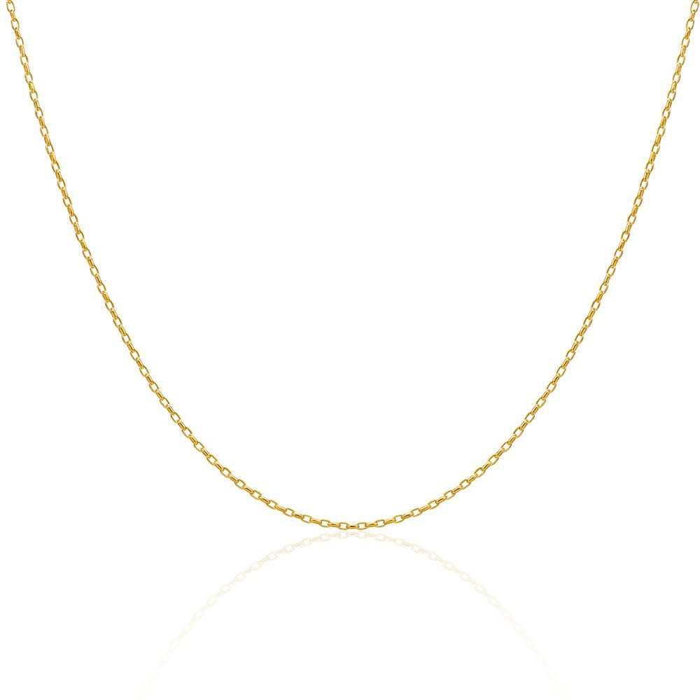Miore Goldkette SIL033C - 18 kt vergoldete Silberkette 46 cm - 925er Sterling Silber, Damenhalskette Made in Italy