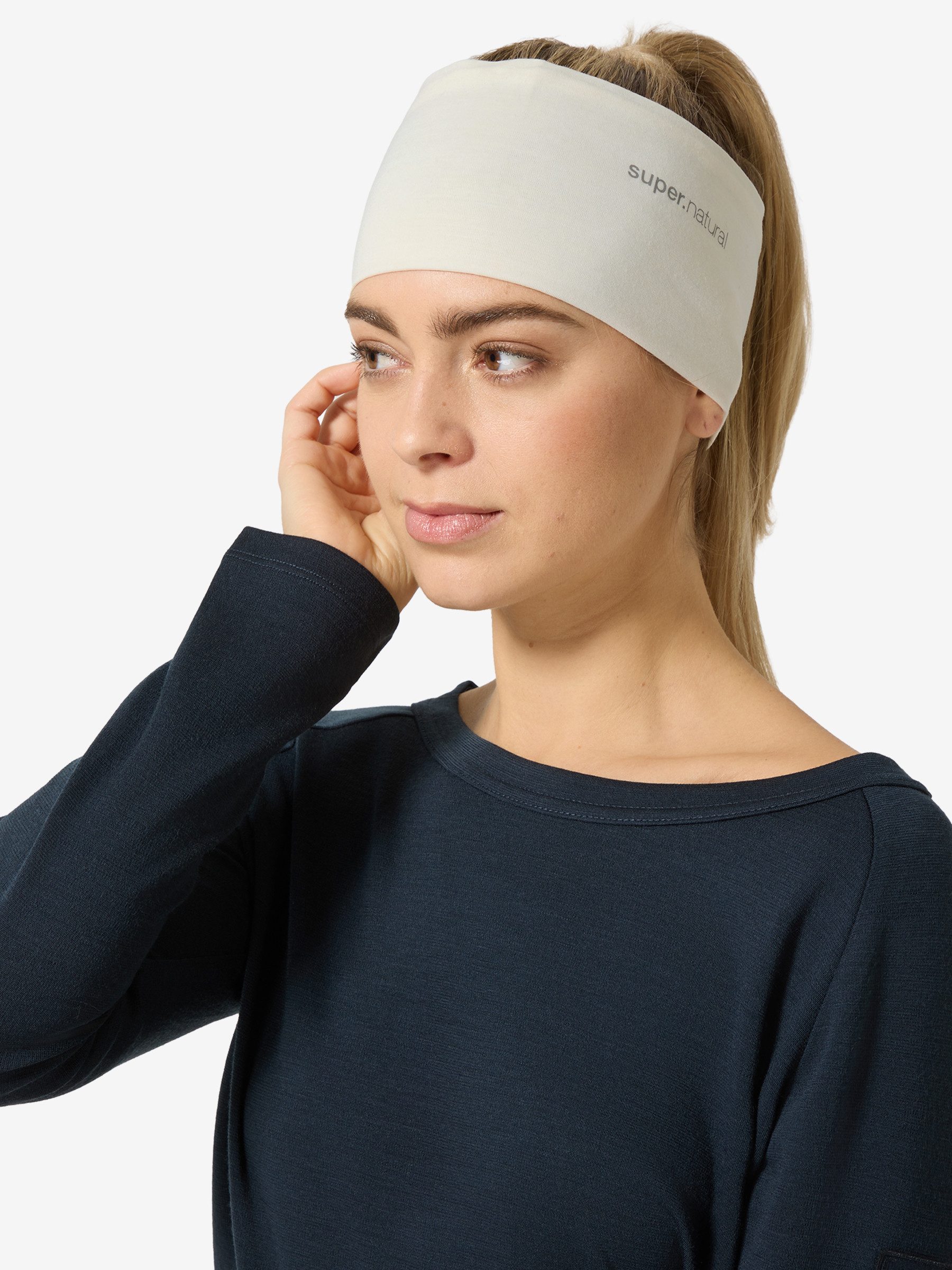 SUPER.NATURAL Stirnband Merino Stirnband WANDERLUST HEADBAND wärmender Merino-Materialmix