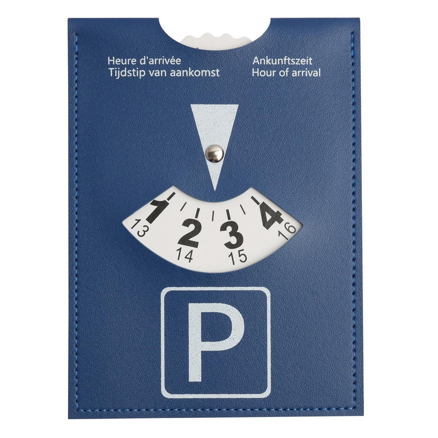 LuxusKollektion Parkscheibe Parkscheibe Maxi Kunstleder Soft-Touch 10x13 cm blau