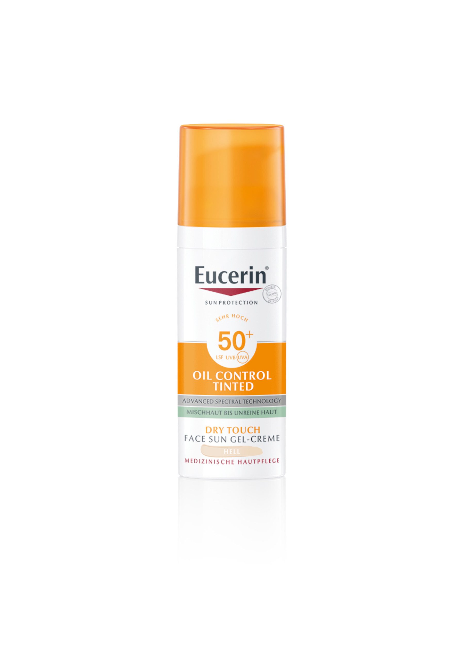 Eucerin Gesichtspflege Oil Control Tinted Face Sun Gel-Creme mit LSF 50+ – Hell, 1-tlg.