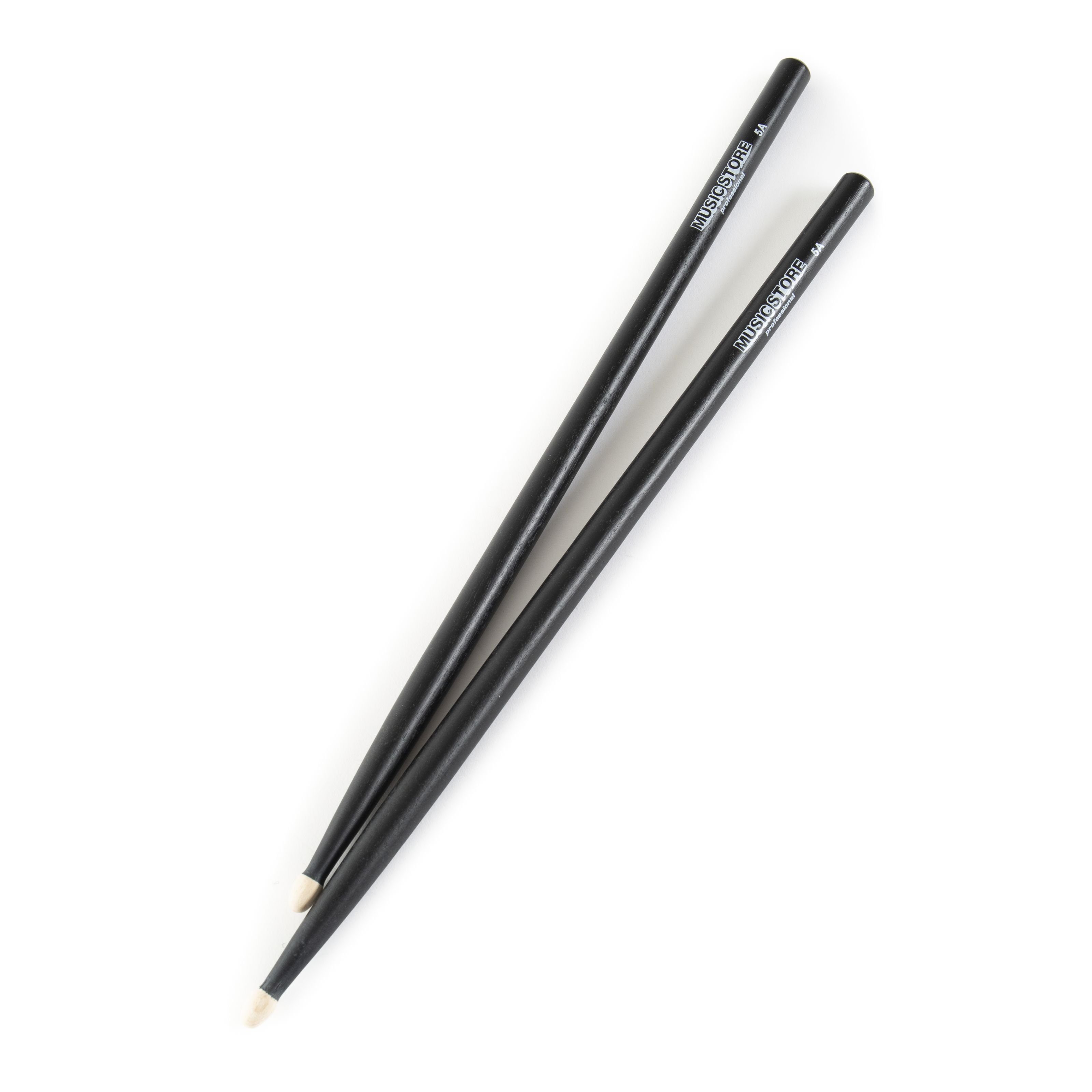 MUSIC STORE Drumsticks (Hornbeam 5A Drumsticks 40.5cm 15mm Acorn Kopfform Robuste Holzstöcke Ausgewogener Sound Schwarz Lackiert, Sticks, Beater und Mallets, Drumsticks Holztip), Drumsticks, 5A, Hornbeam