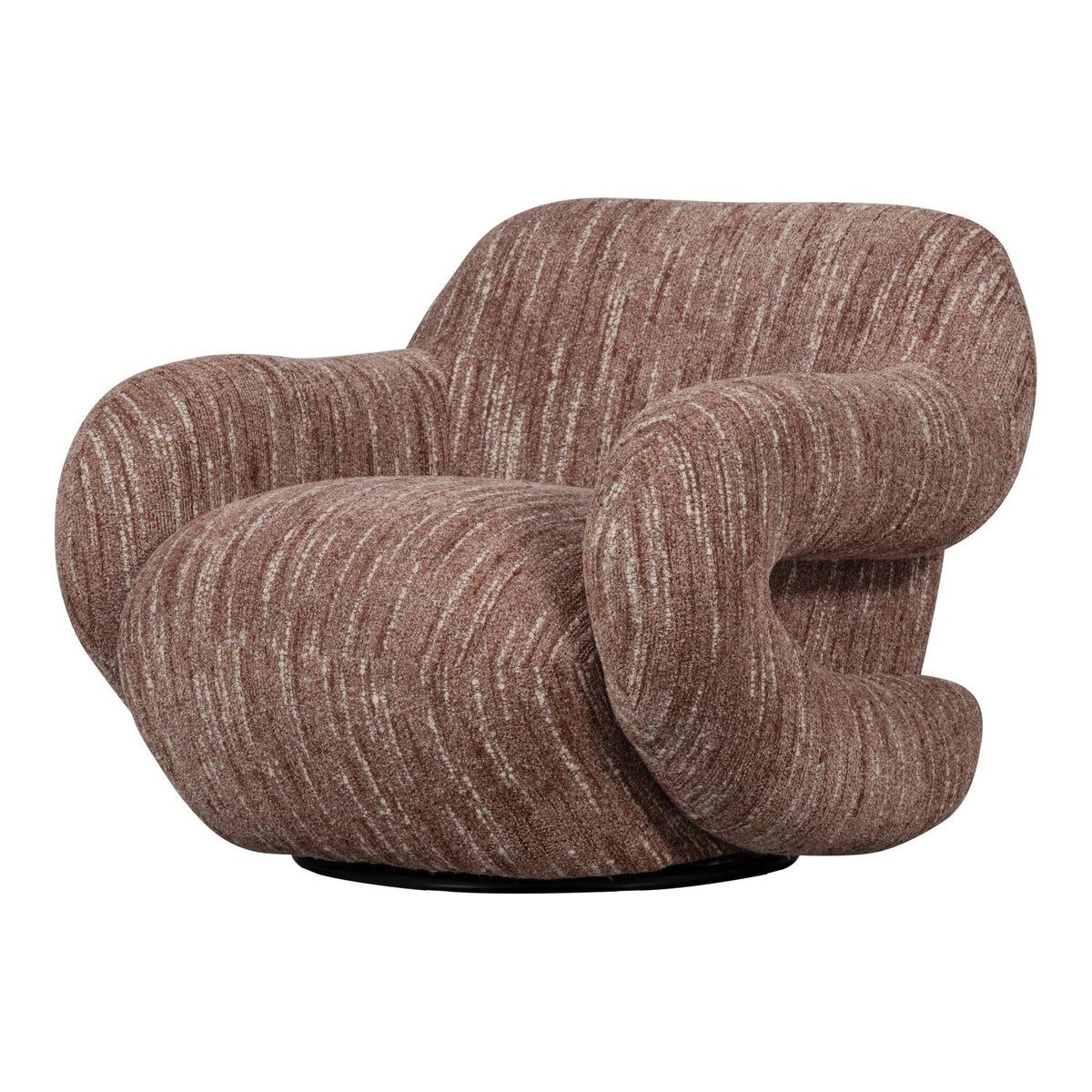 WOOOD Drehsessel Folke aus Melange-Stoff, Altrosa, Der Sessel ist drehbar