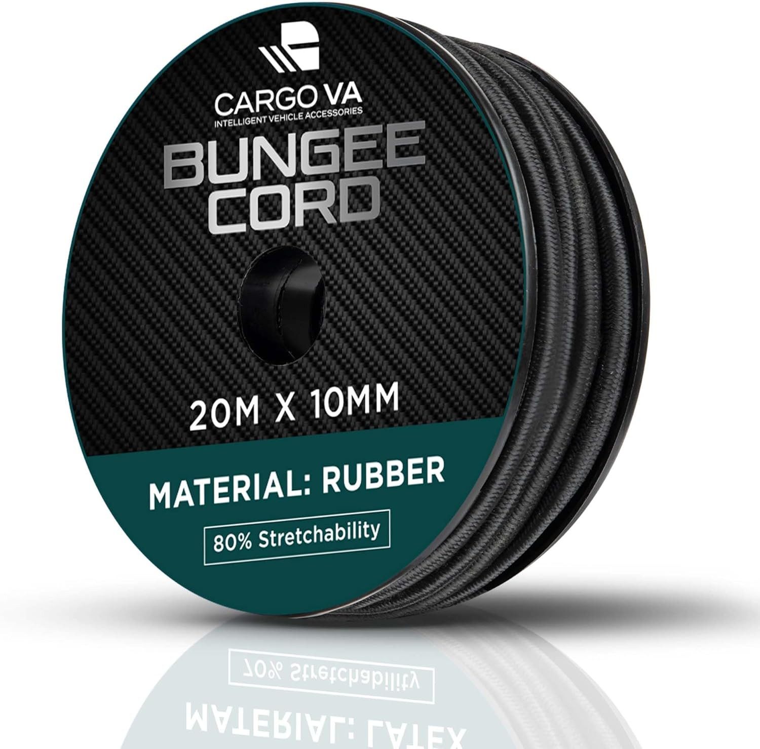 CargoVA® Spanngurt Gummiseil Schwarz – wetterfestes Expanderseil für Anhänger & Planen UV-beständig, wetterfest, flexibel, reißfest, abriebfest