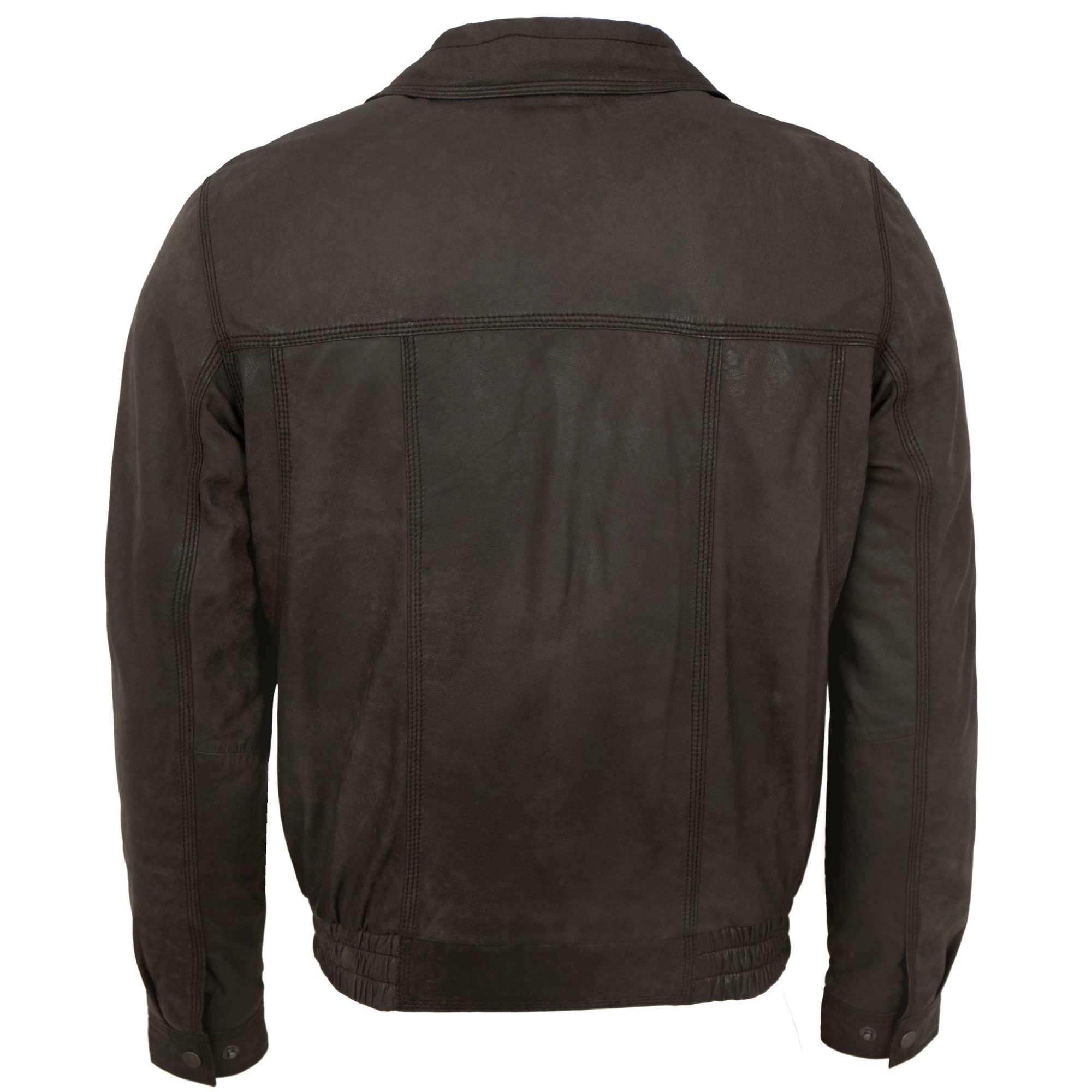Maddox Lederjacke Mattis MADDOX - Herren Lederjacke Blouson Lammnubuk dunkelbraun antik