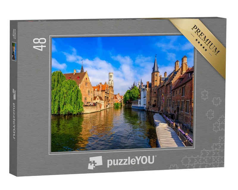puzzleYOU Puzzle Blick auf das Stadtzentrum von Brügge, 48 Puzzleteile, puzzleYOU-Kollektionen