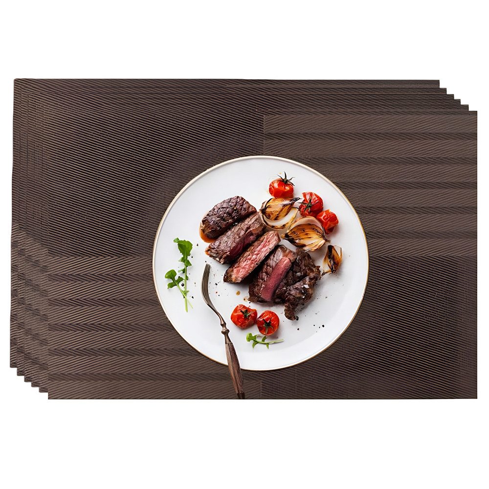 TUWENA Platzset 6er Set Platzsets rutschfest PVC, Platzdeckchen für Zuhause Restaurant