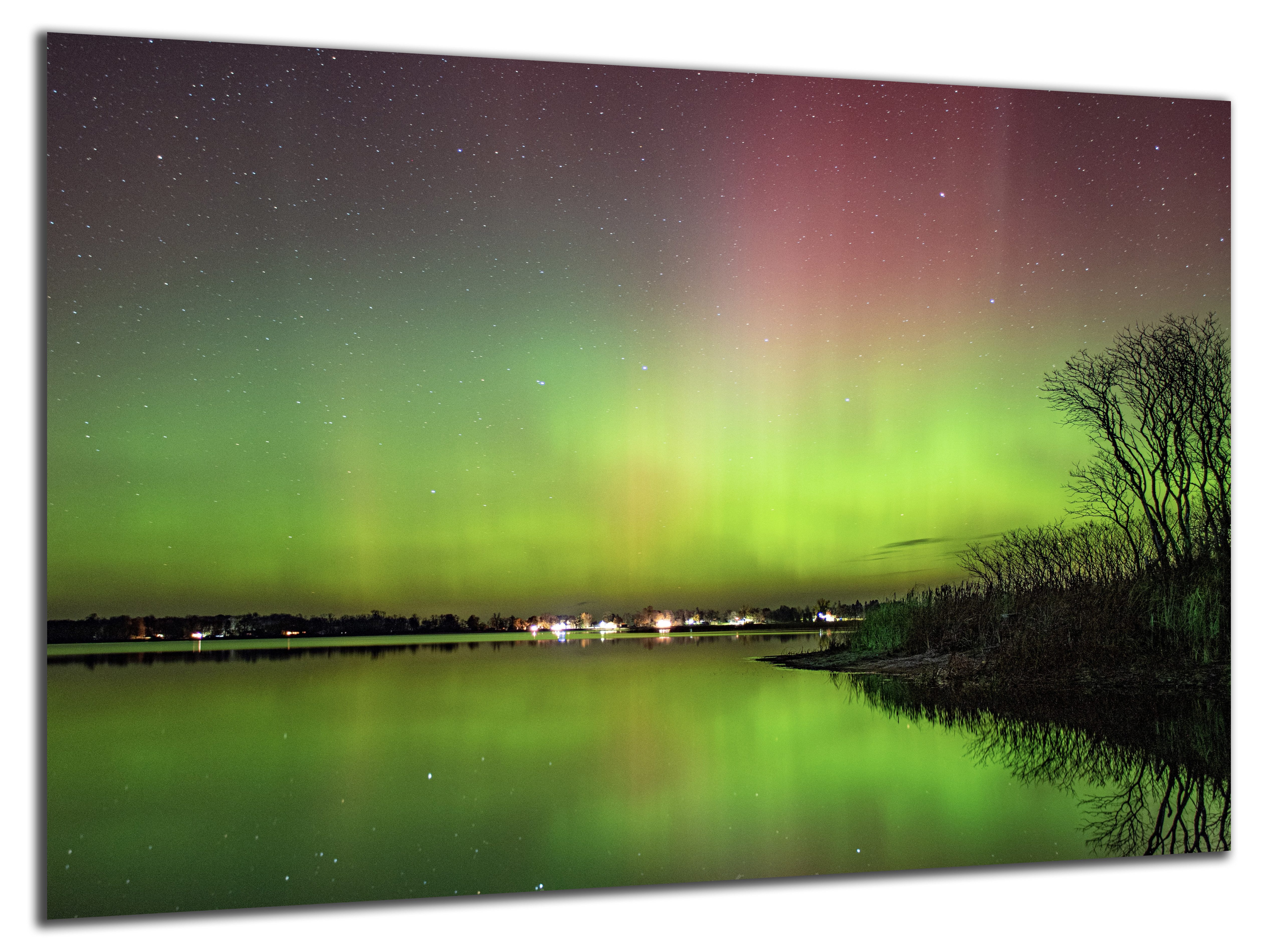 DARO Design Leinwandbild Modern Abstrakt Wandbilder XXL Wandbild Wand Deko Leinwand Bilder, (Nordlicht - Bild groß Wohnzimmer Schlafzimmer Küche Esszimmer Einteilig Querformat Fotodruck Leinwände Wanddeko Abstrakte Kunst Boho), 30x20cm