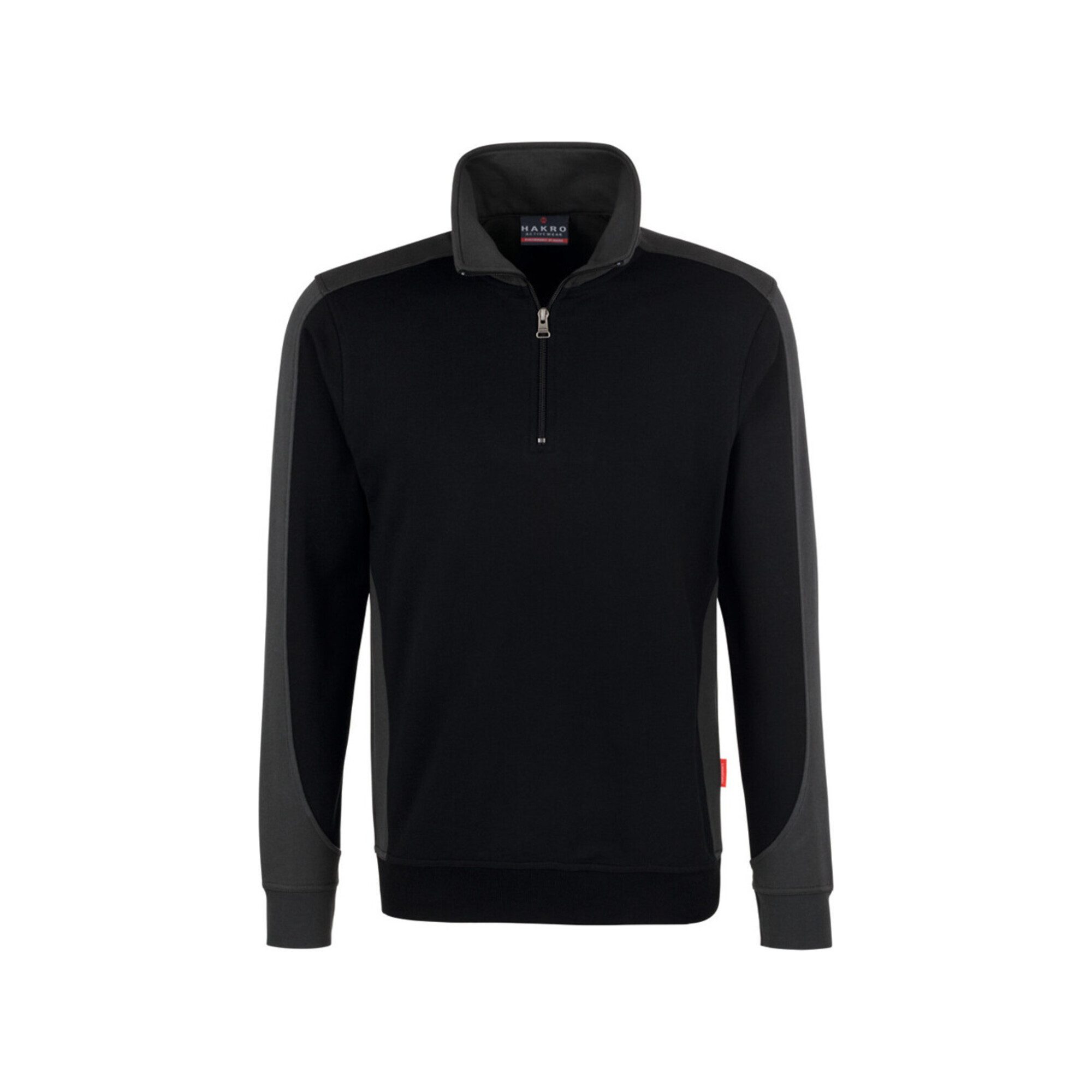 Hakro Sweatshirt Hakro Zip-Sweatshirt Contrast Performance, schwarz, Unisex-Größe: L