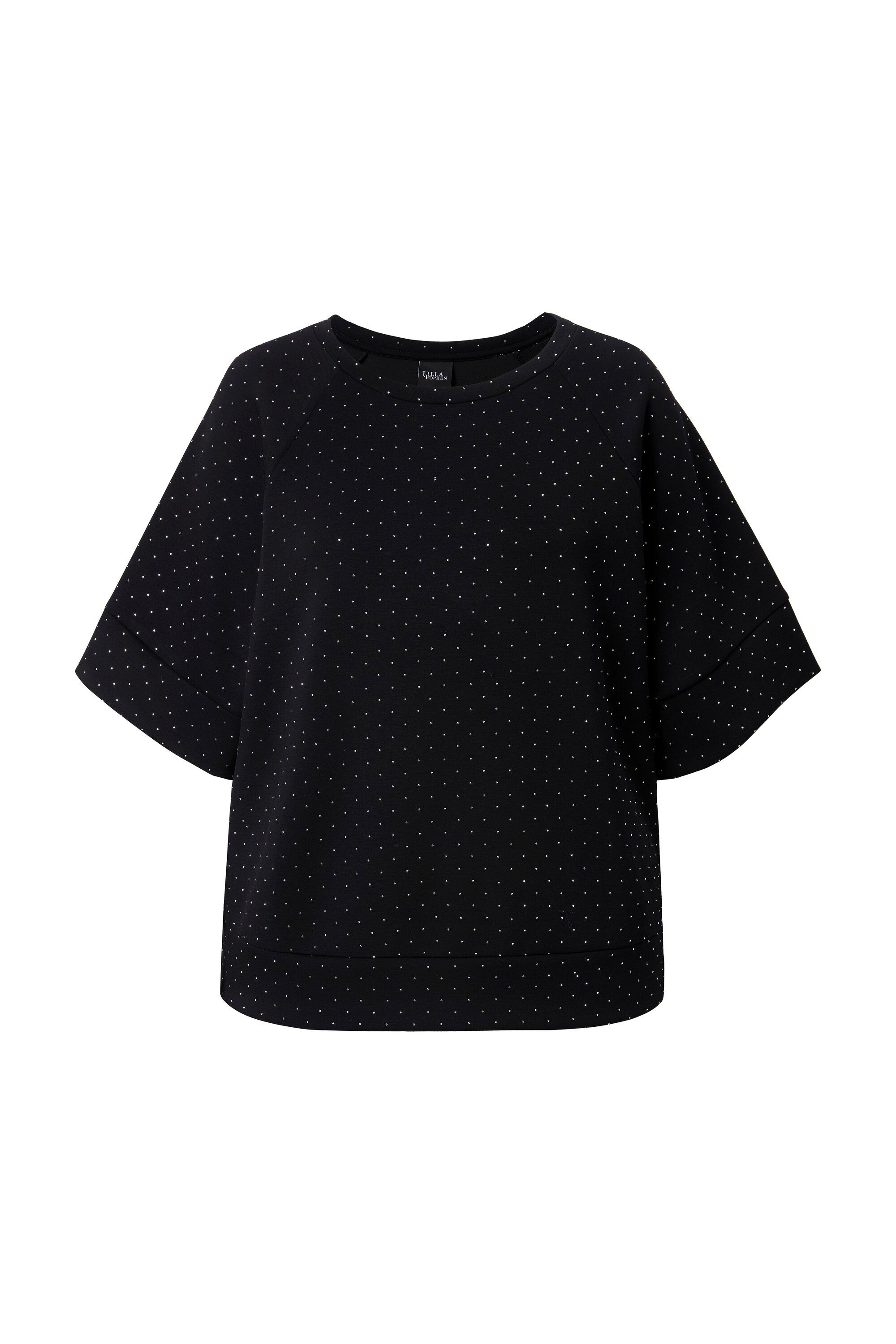 Ulla Popken Sweatshirt Sweatshirt Ziersteine Rundhals Halbarm Modalmix günstig online kaufen