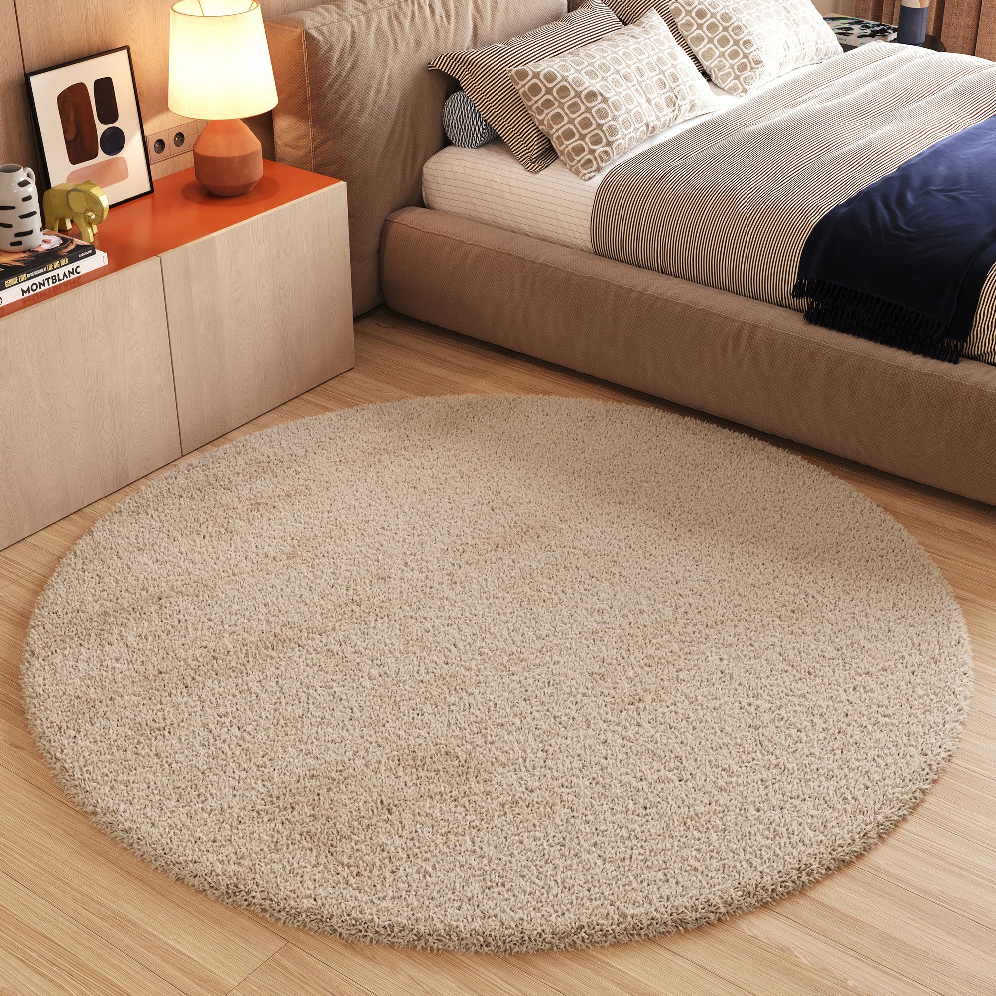 Tapiso Hochflor-Teppich ESSENCE, rund, Höhe: 40 mm, Wohnzimmer, Schlafzimme günstig online kaufen