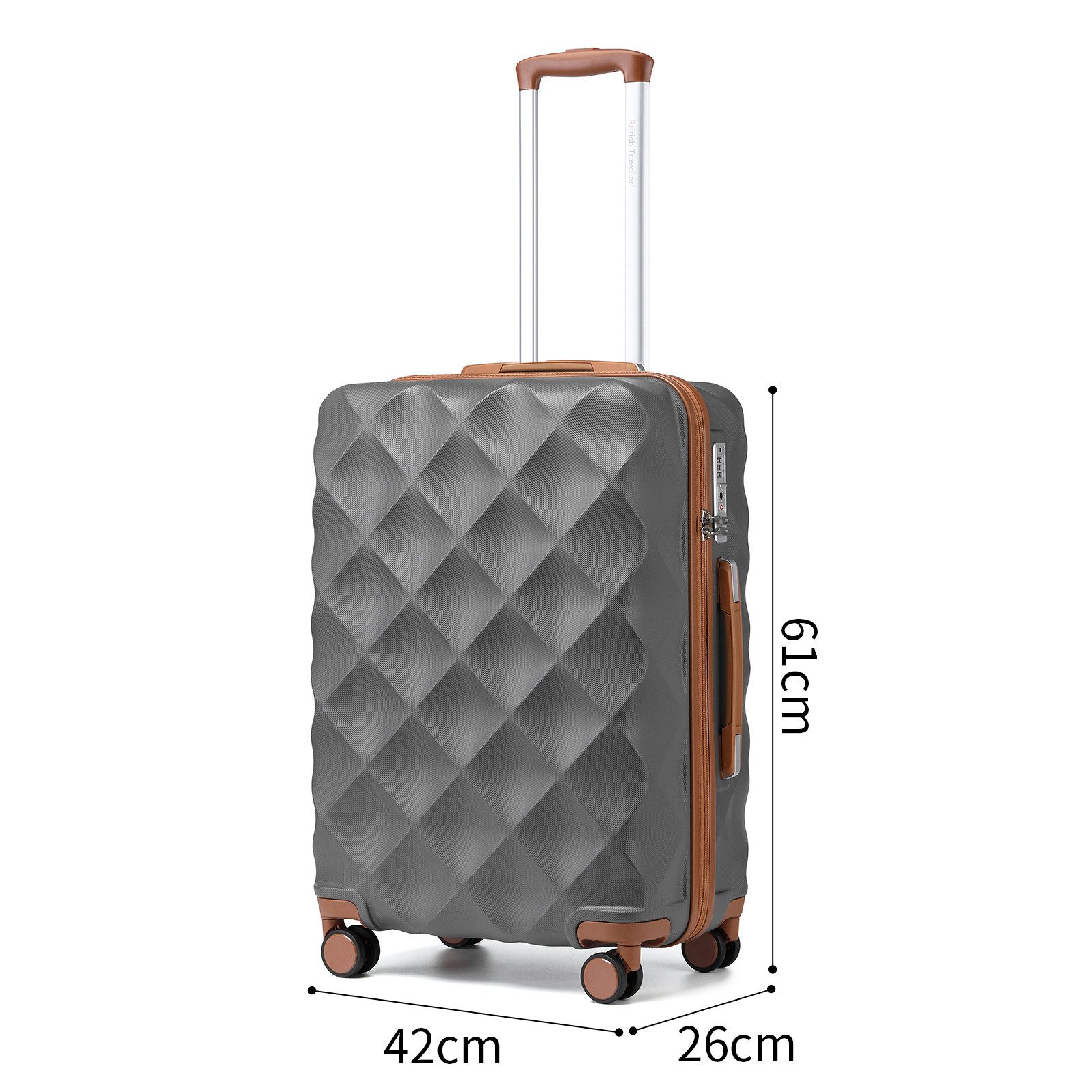 British Traveller Koffer ABS+PC Trolley mit TSA-Schloss, Ideal als Reisekof günstig online kaufen