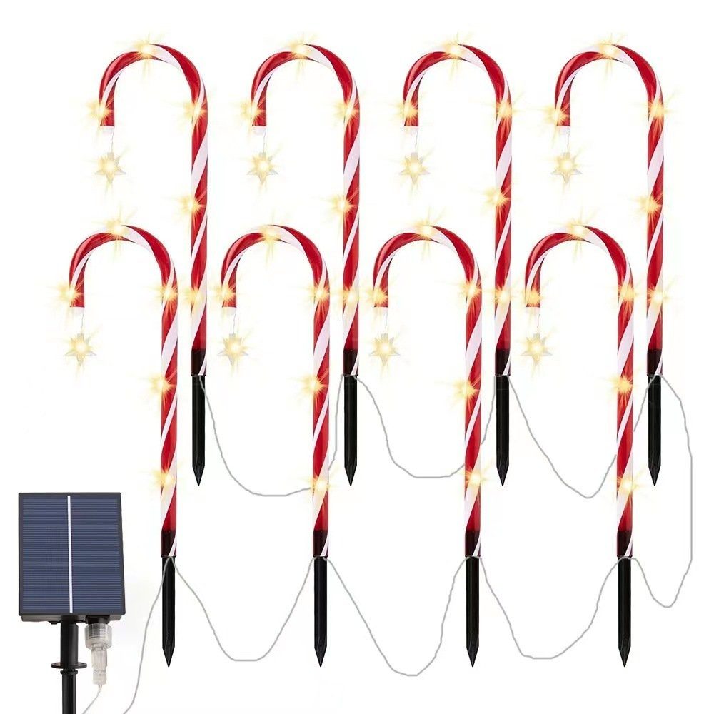 DOPWii Gartenleuchte Solar Gartenlichter für Hofdekoration,5.5m Feiertag Bonbon-Design im