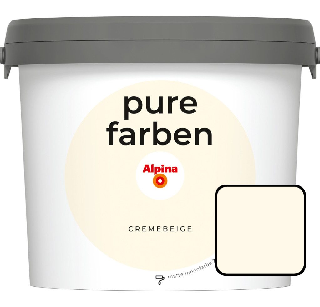 Alpina Wandfarbe Alpina Pure Farben Wandfarbe cremebeige 2,5 L