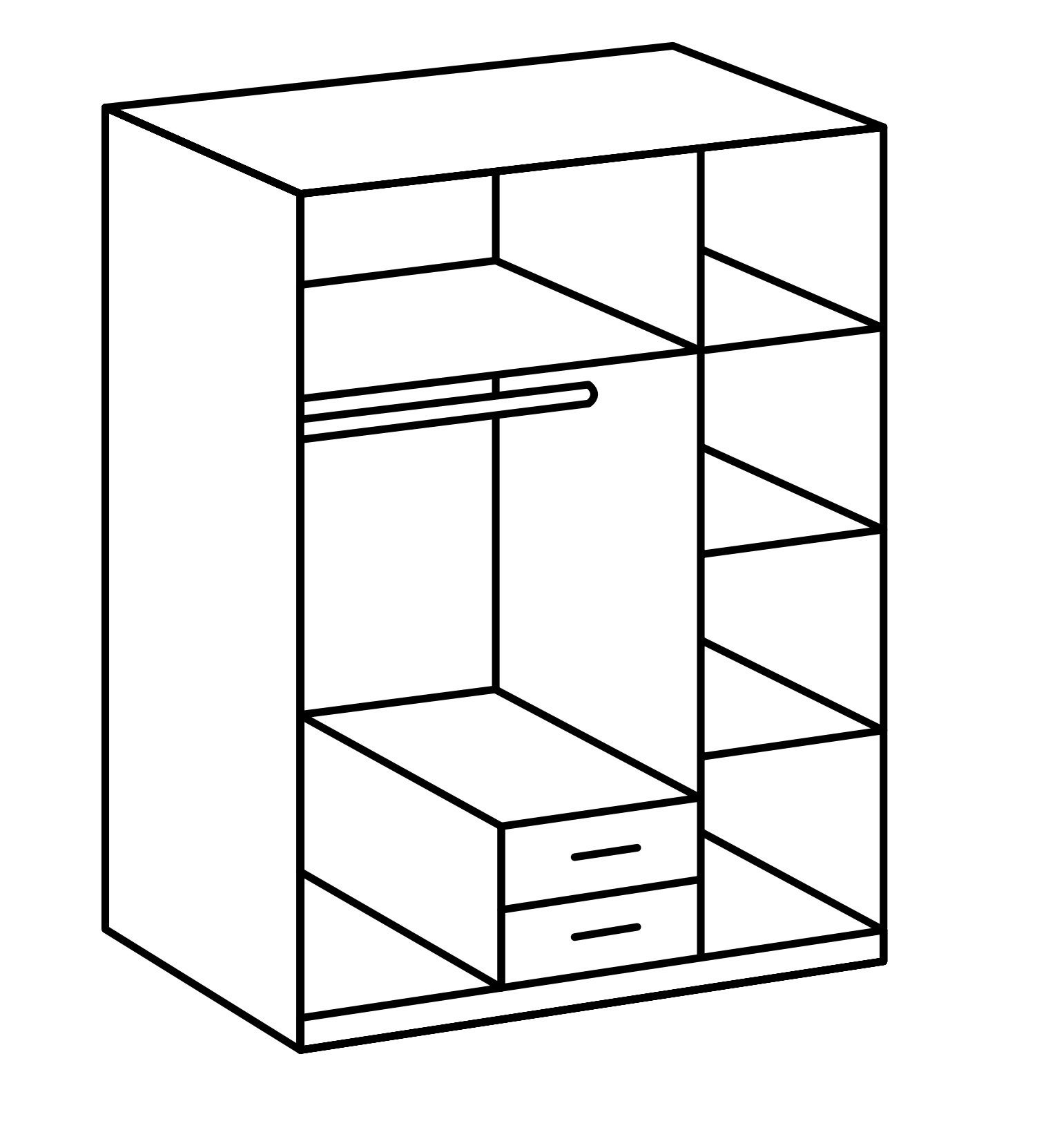 Wimex Kleiderschrank 135 x 198 x 58 cm (B/H/T)