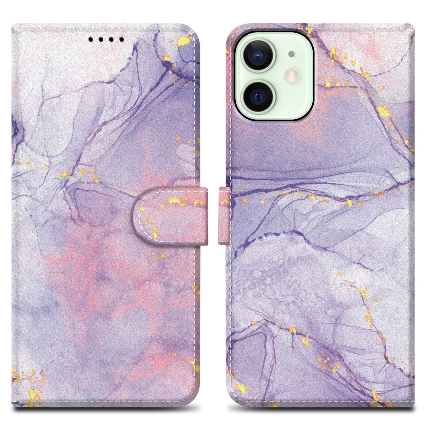 Cadorabo Handyhülle für iPhone 12 MINI Hülle Apple iPhone 12 MINI, Handy Schutzhülle - Hülle, Standfunktion, Kartenfach, Magnetverschluss