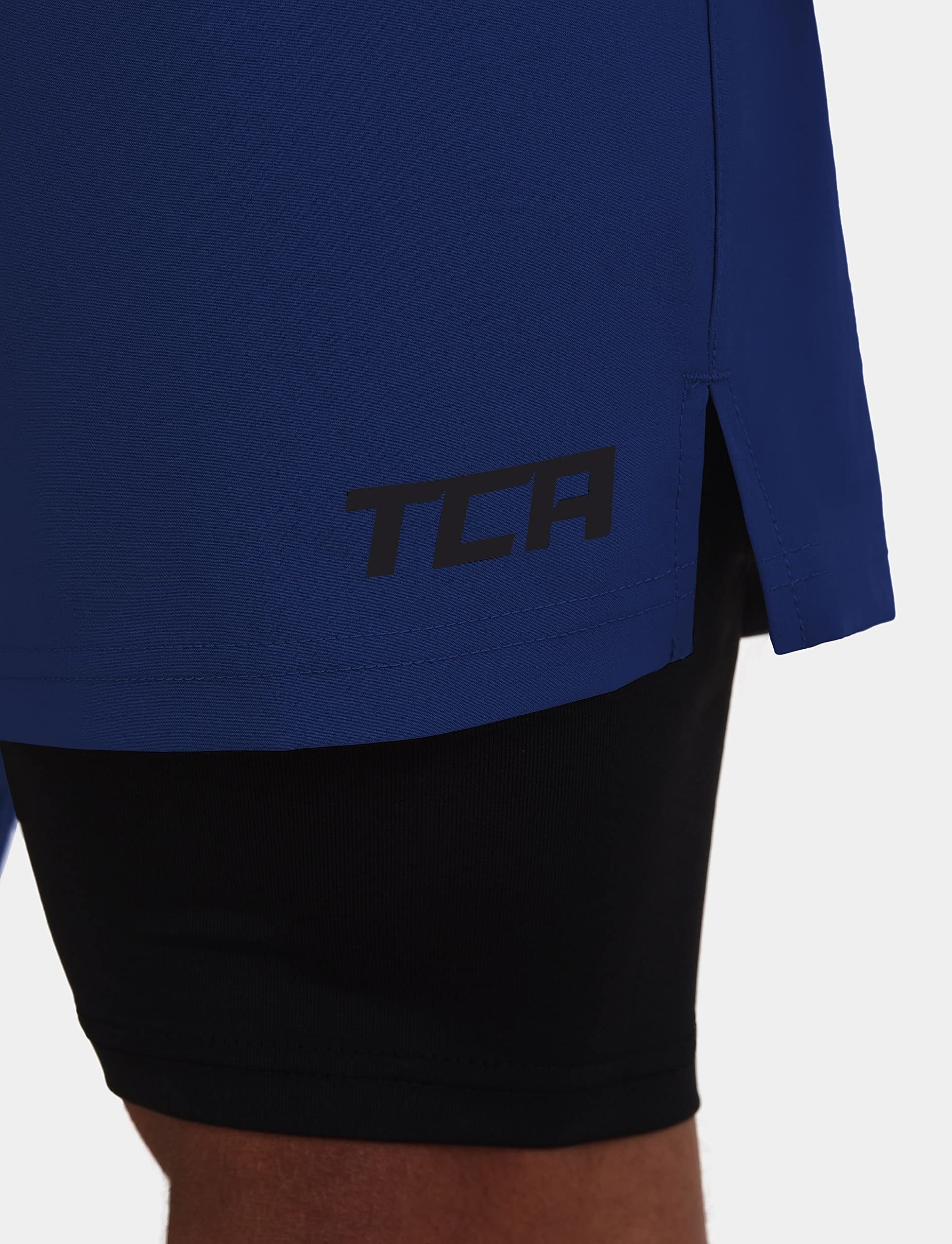 TCA Trainingsshorts TCA Kompressionshose 1 mit Herren in Blau/Schwarz 2 - Laufhose