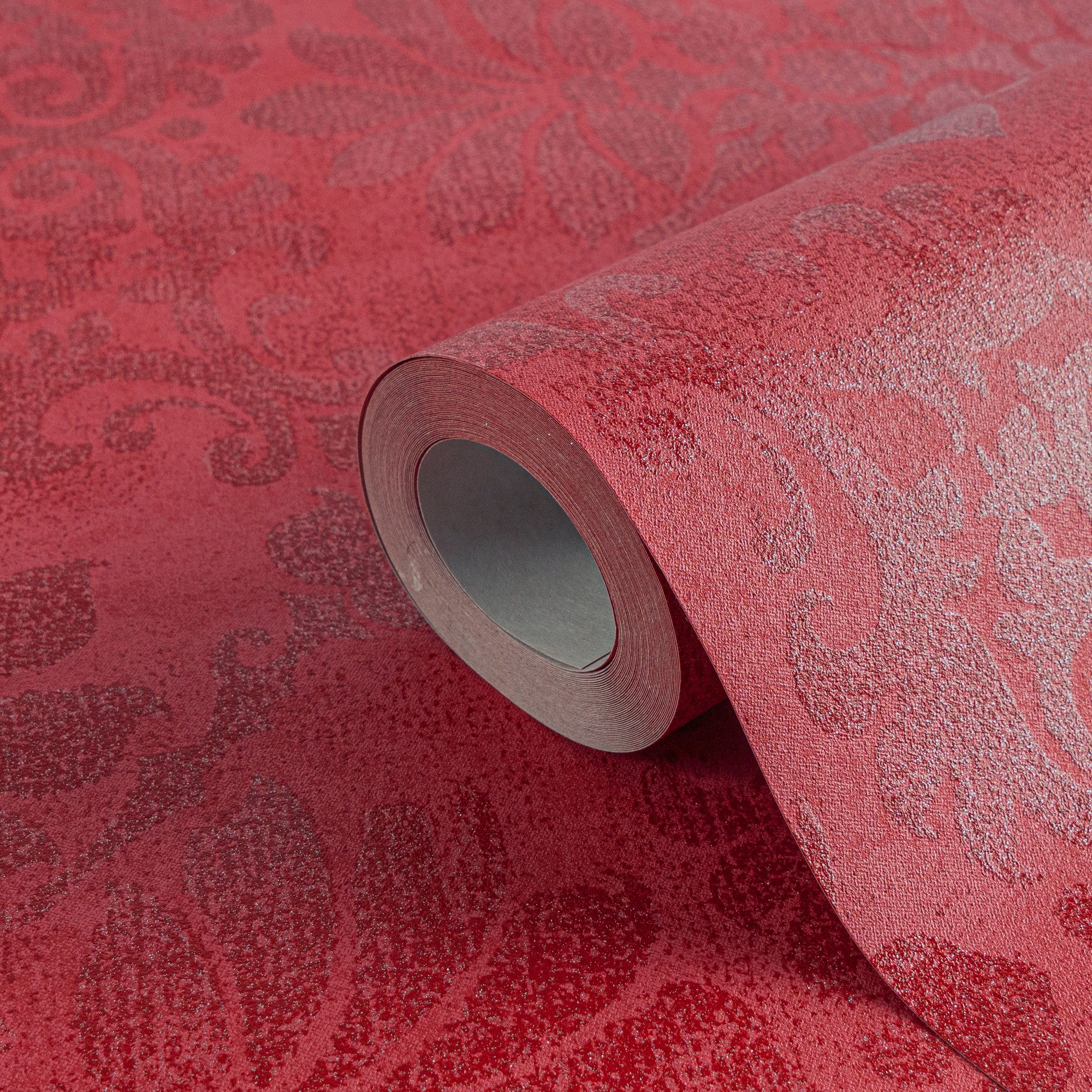 A.S. Création Vliestapete Designbook Vliestapete Barock-Optik Ornamente Mustertapete Rot, strukturiert, Strukturmuster, (1 St), moderne Tapete mit Klassik-Muster Vliestapete für Schlafzimmer Flur