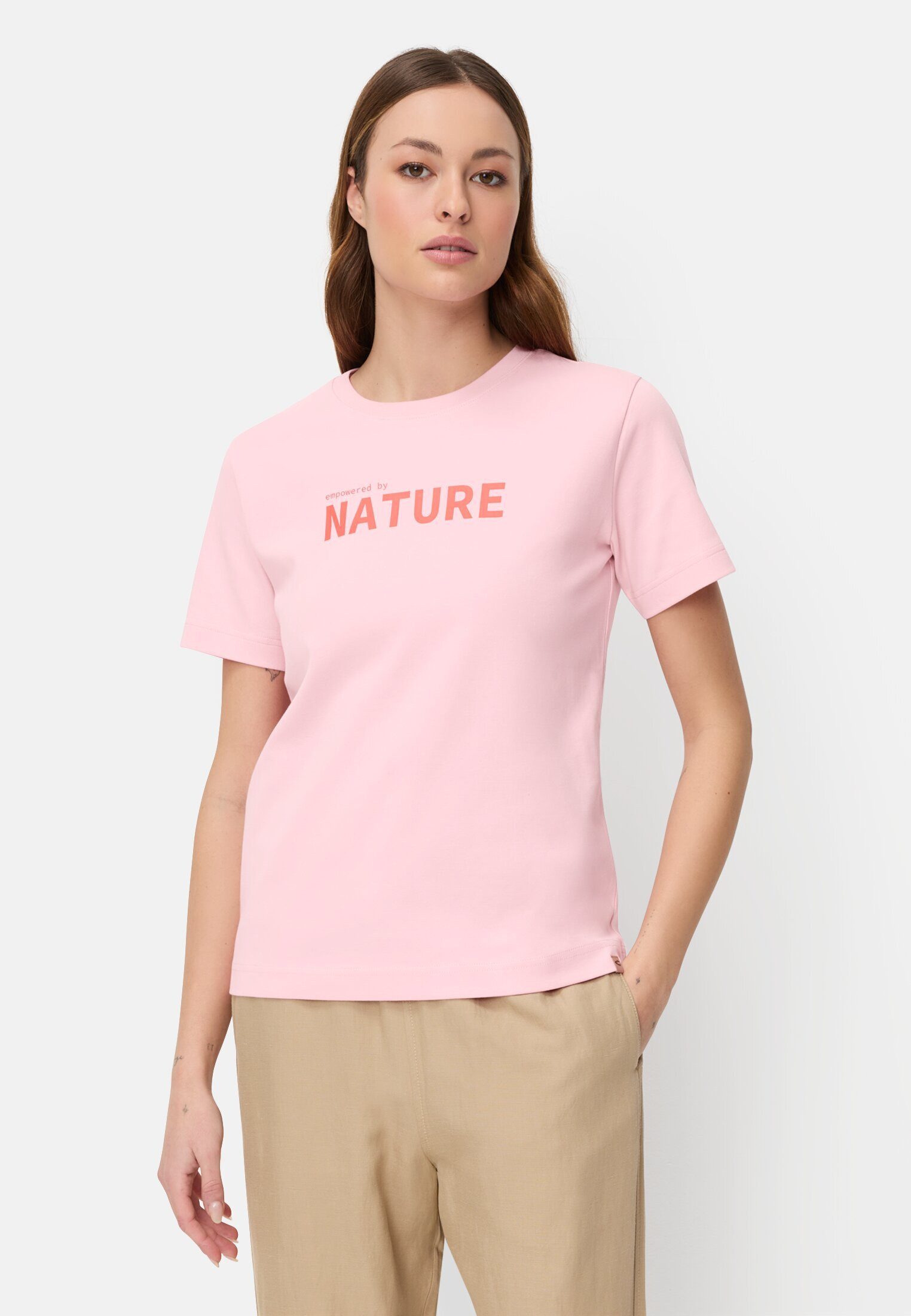 Print-Shirt aus reiner Baumwolle Kurzarm